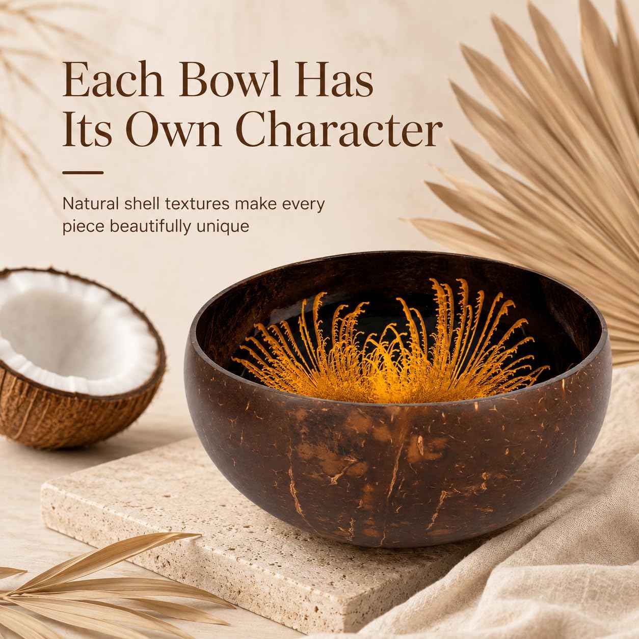 Coconut Bowl Mother of Pearl Inlaid Shell Key Bowls for Entryway Table Candy / A - Golden / Natural