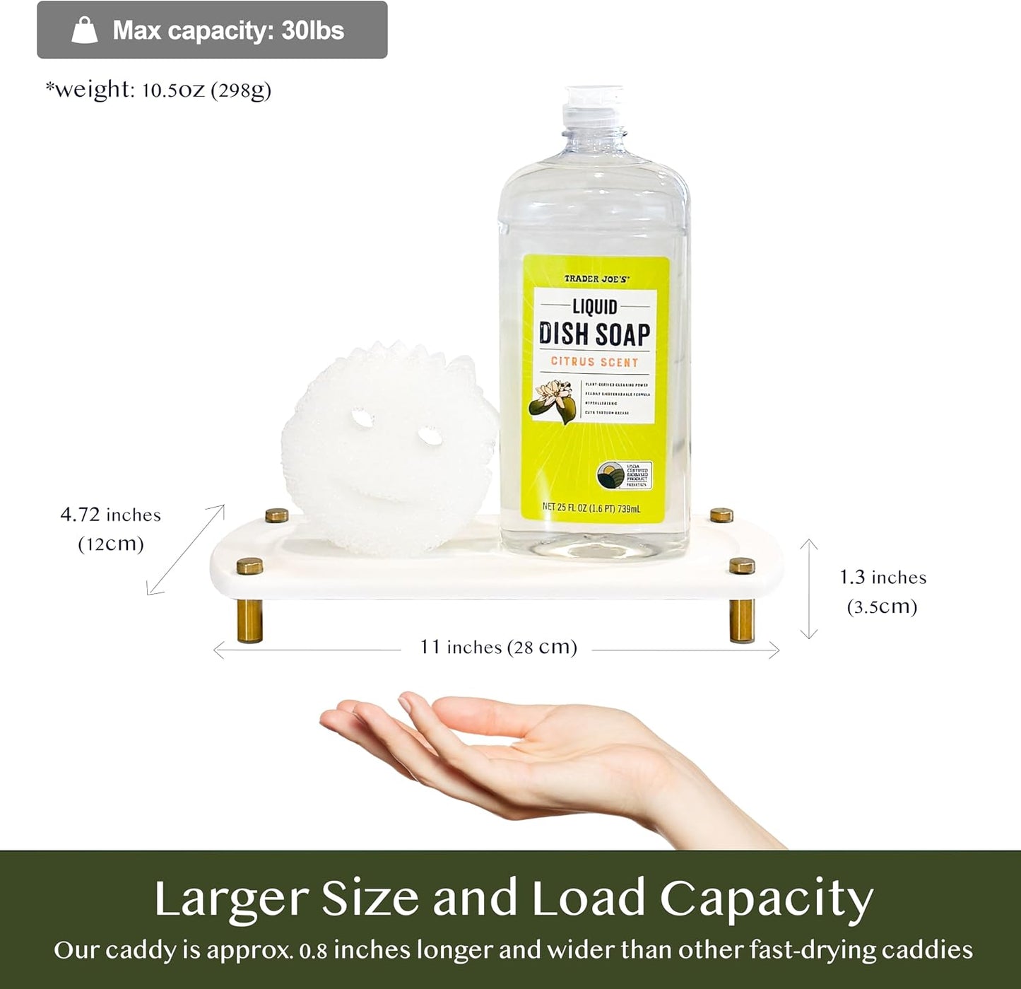 Water Absorbing Stone Soap Tray / Pure White / Set of 2