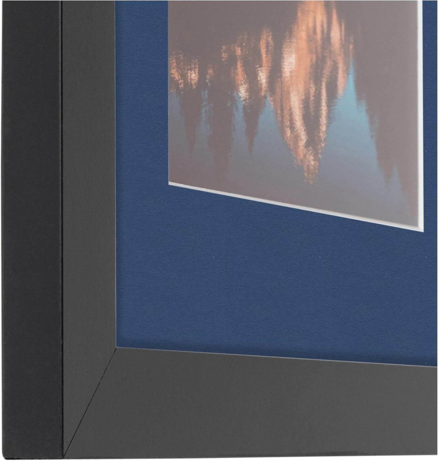 ArtToFrames Collage Picture Frame 3 Opening 3-5x7 Photo Frame | Made in USA | Black Frame Delft Blue and Black Mats