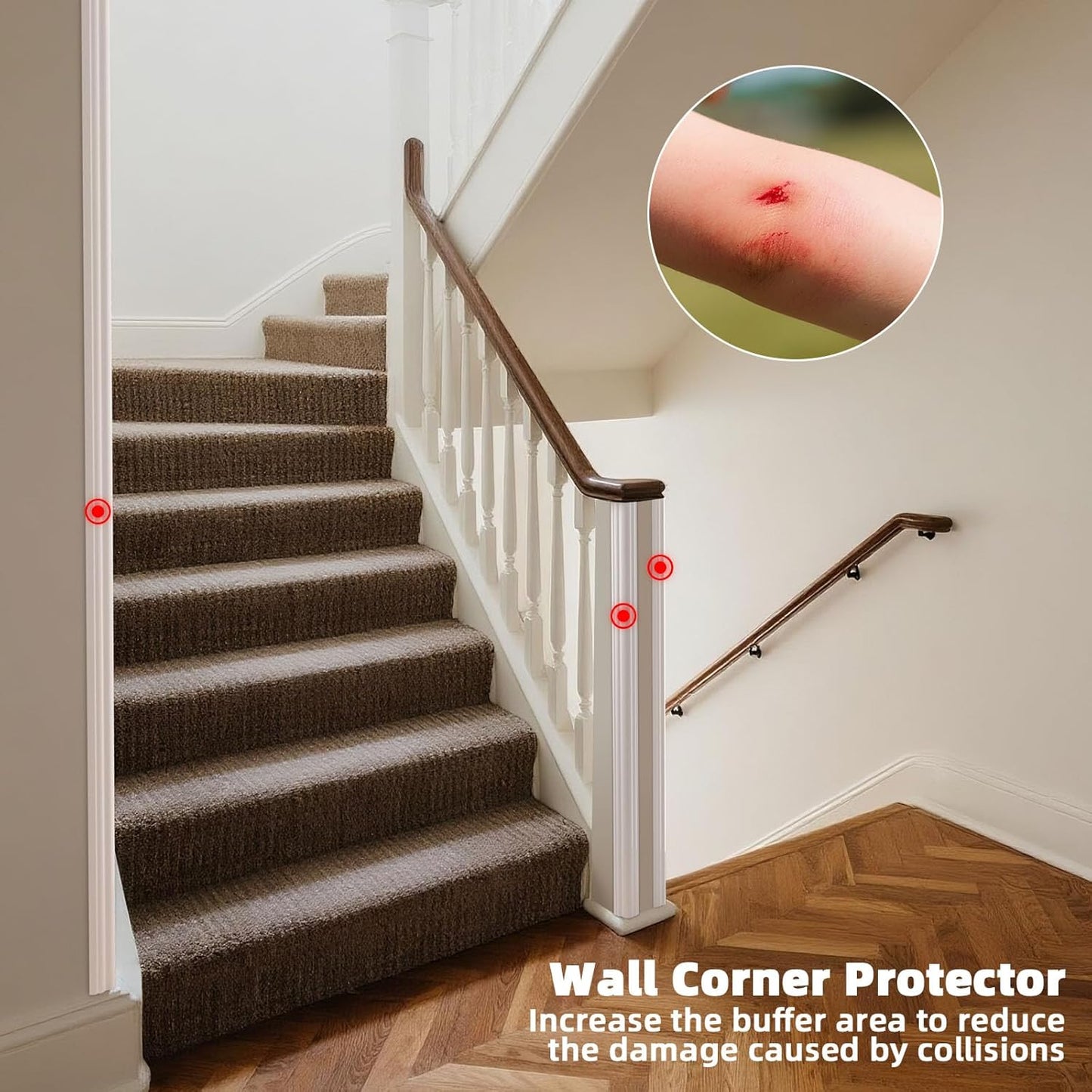 Self-Adhesive Flexible Trim Molding for Inside & Outside Corners / 1.6" W x 20' L / White