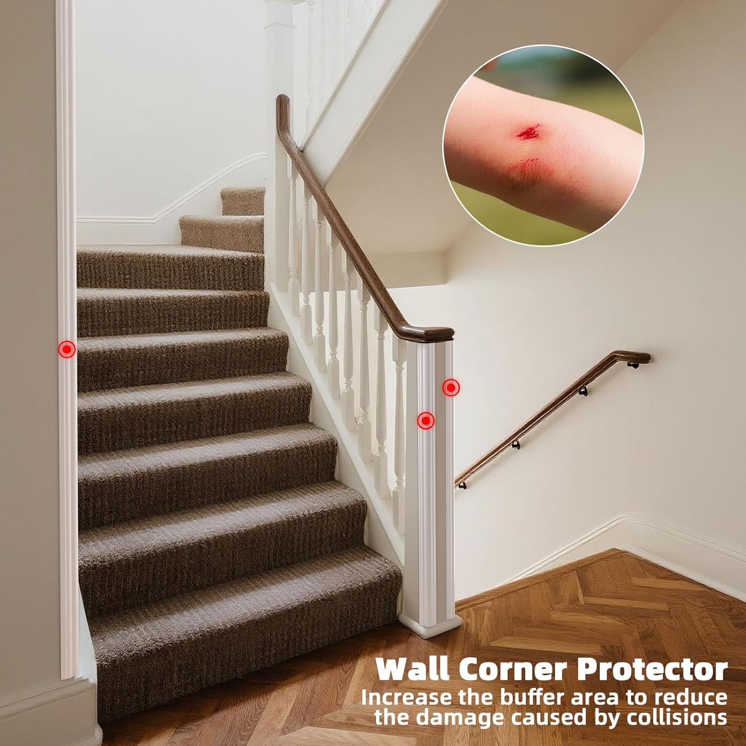 Self-Adhesive Flexible Trim Molding for Inside & Outside Corners / 1.6" W x 20' L / White