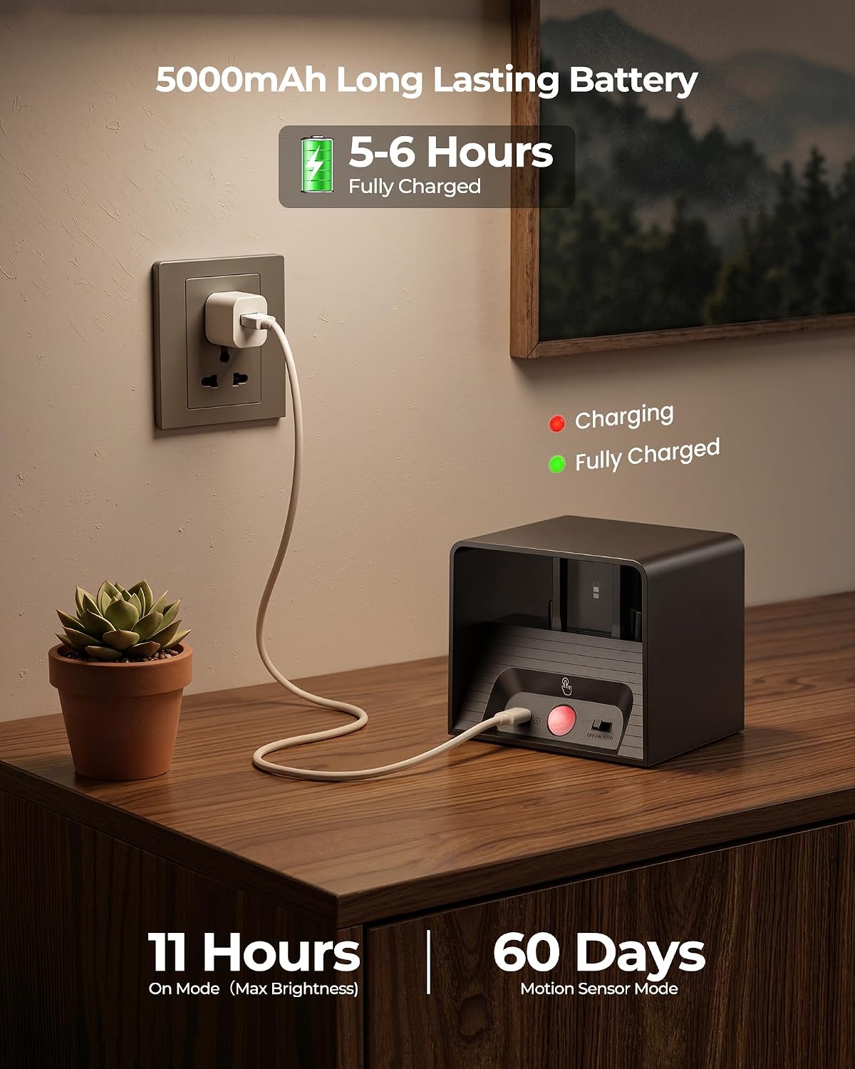 iMaihom Motion Sensor Wall Lights with Remote, 5000mAh Rechargeable Battery Operated Wall Sconces, Wireless Indoor Up