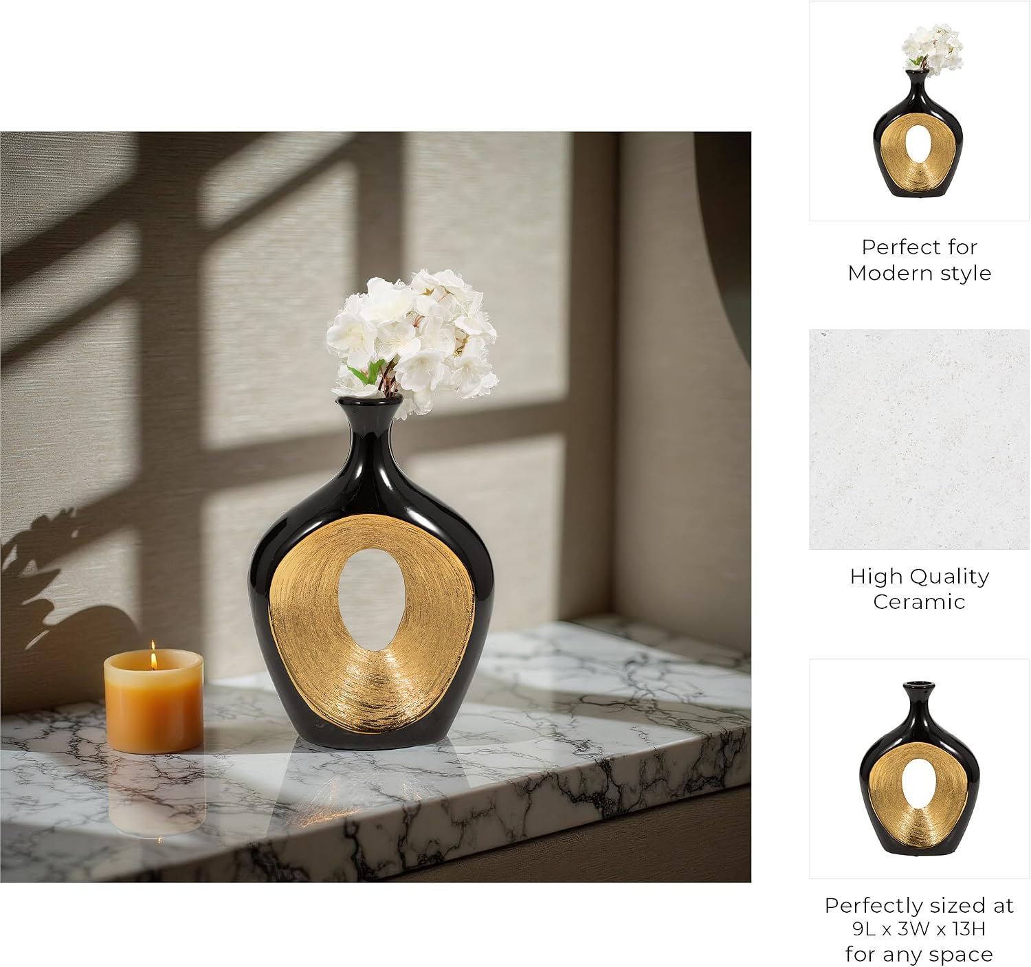 Ceramic Vase / Decorative Flower Holder / Multicolor