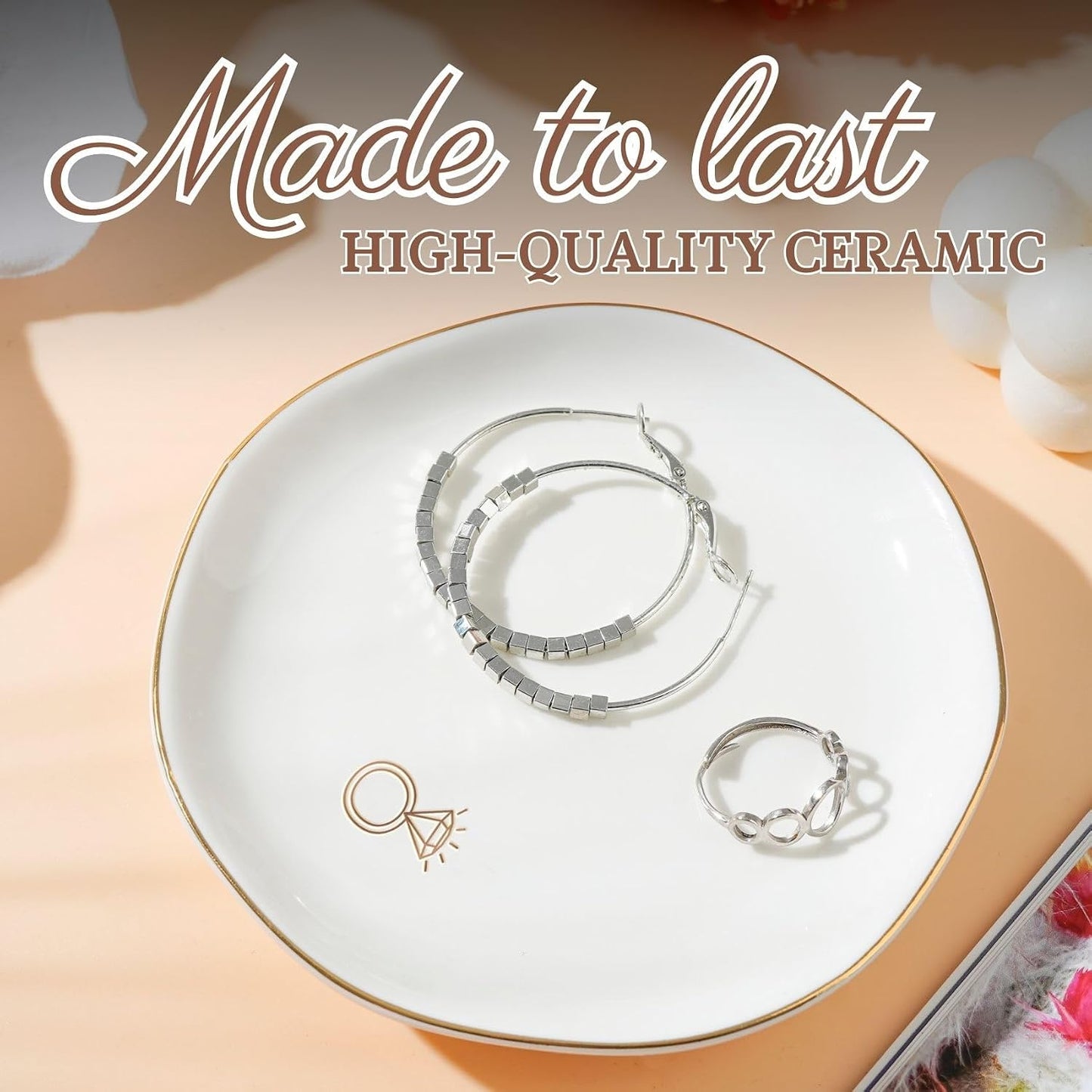 Engaged Gifts Ring Holder Dish / Diamond