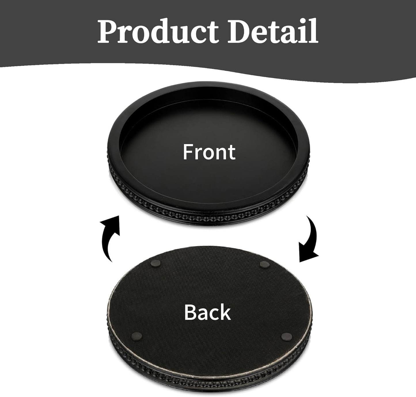 Decorative Serving Tray Wood / 11.8 / Black