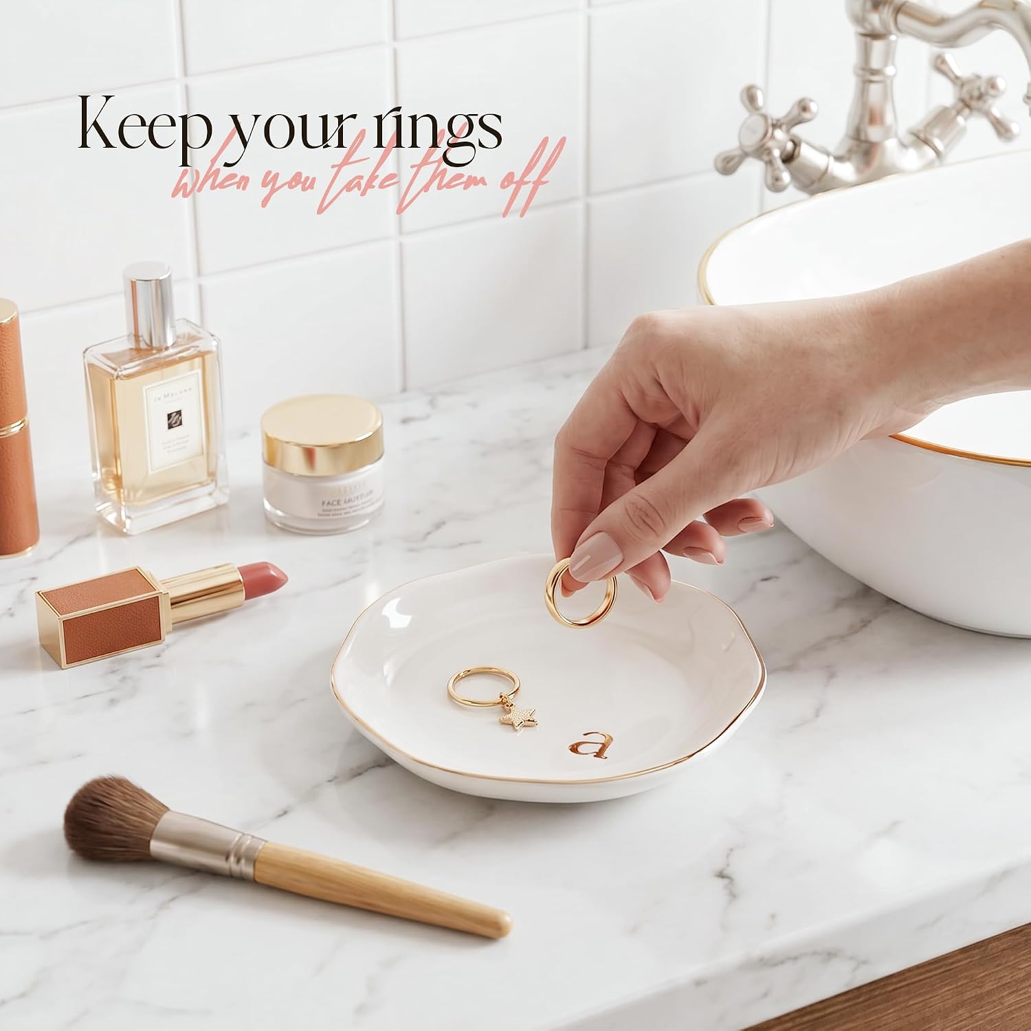 Ceramic Jewelry Tray / A / White
