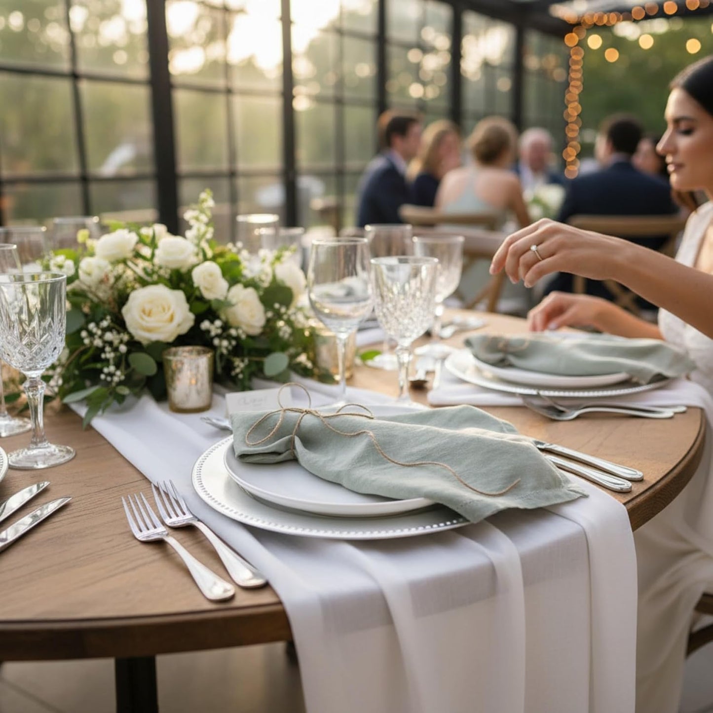 Hemstitched Linen Napkins – 20 Inch x 20 Inch – Stonewashed Pure Linen Cloth Dinner Napkins with Mitered Corners - 100%