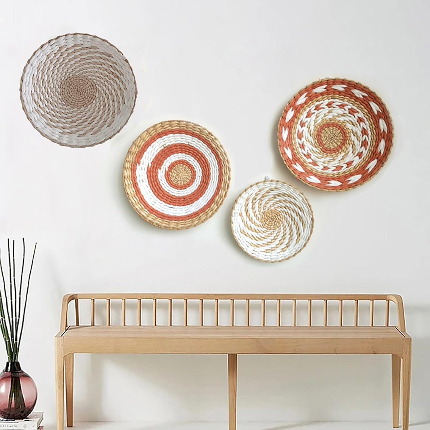 Woven Wall Basket Decor / Orange B-34cm