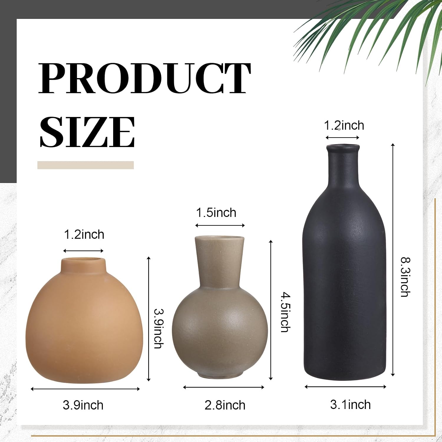 Ceramic Vase Set / Black / Set of 6