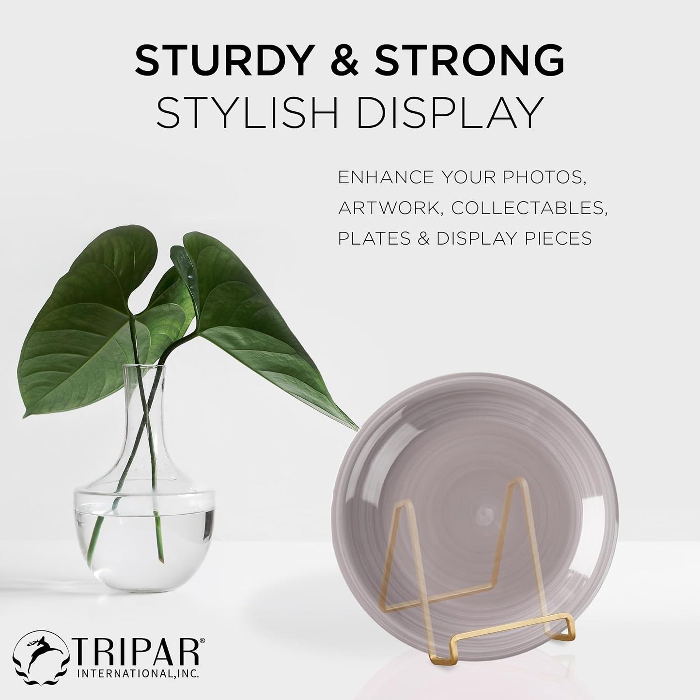 Tripar 6-Pack 6-Inch Metal Gold Painted Square Book Holder/Stand, Wire Mini Easel, Small Photo Stands for Table