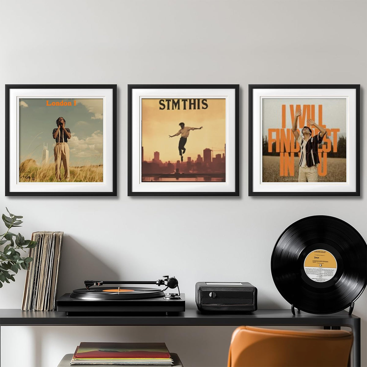 eletecpro Vinyl Record Frame, 15 x 15 in, Black, 1 Pack | Fits 12 in LP and Cover, Acrylic Cover, Includes Mats, Easy