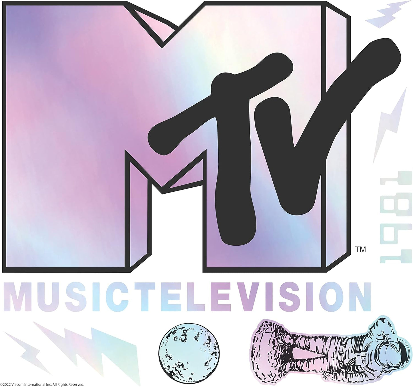 RMK5268GM MTV Holographic Peel and Stick Giant Wall Decals