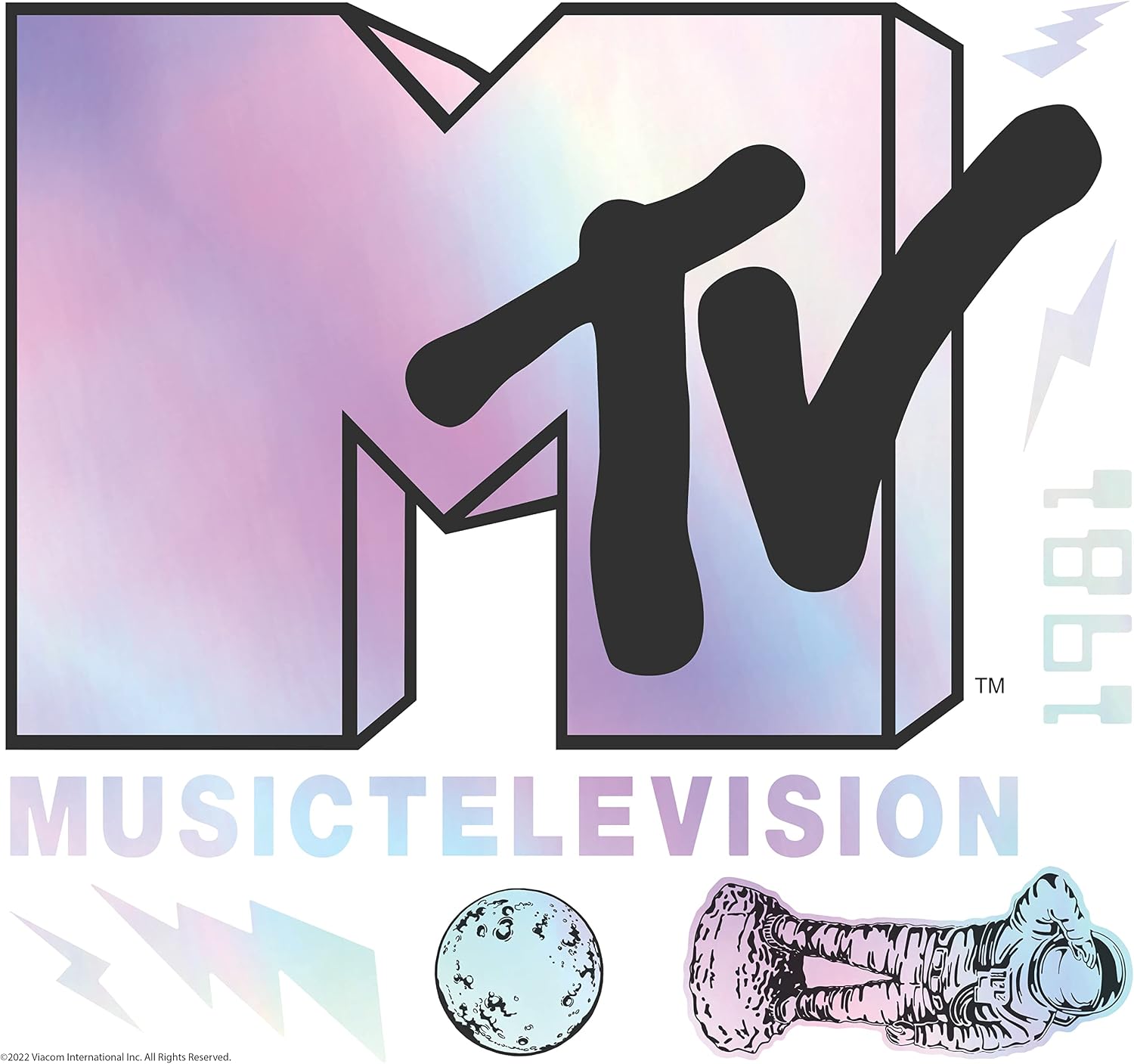 RMK5268GM MTV Holographic Peel and Stick Giant Wall Decals