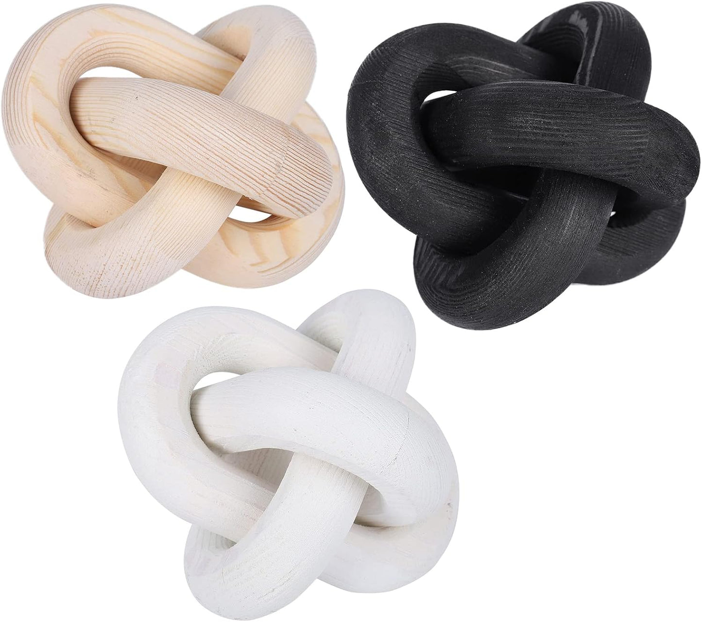 3-Link Wood Chain Link Decor / White