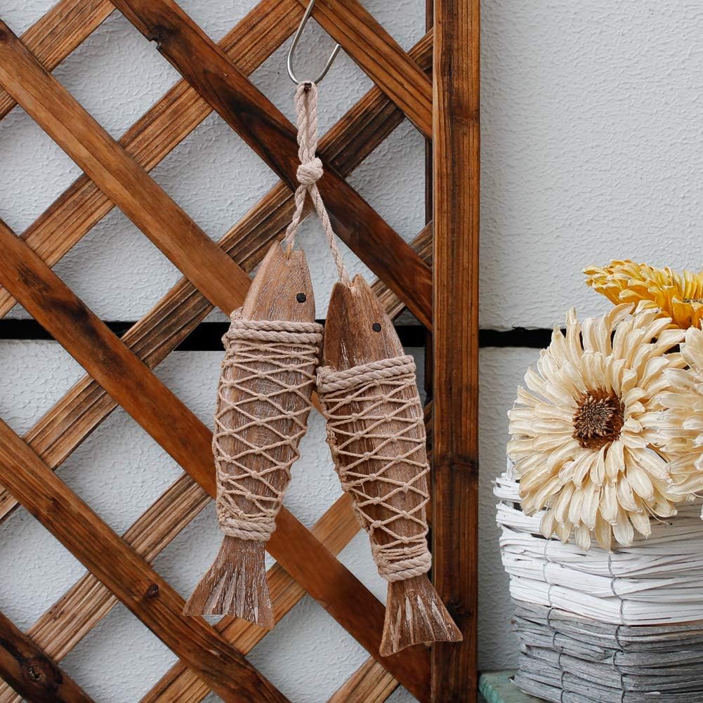 Rustic Nautical Wooden Fish Decor / S