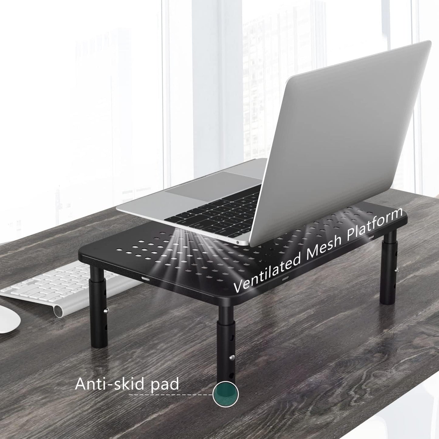 WALI Desk Organizer, 1 Tier Computer Monitor Stand for Desk, Desk Monitor Riser 3 Height Adjustable, Laptop Stand