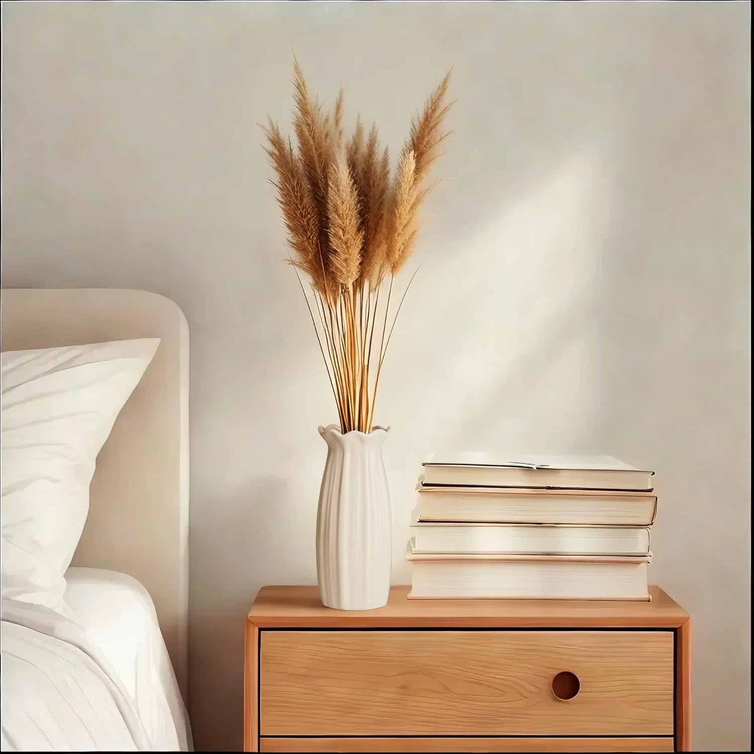 Ceramic Vase Small Vase Can be Used as Bedroom Study Living Room Dining / Hpby-03 / White / 7 Inch