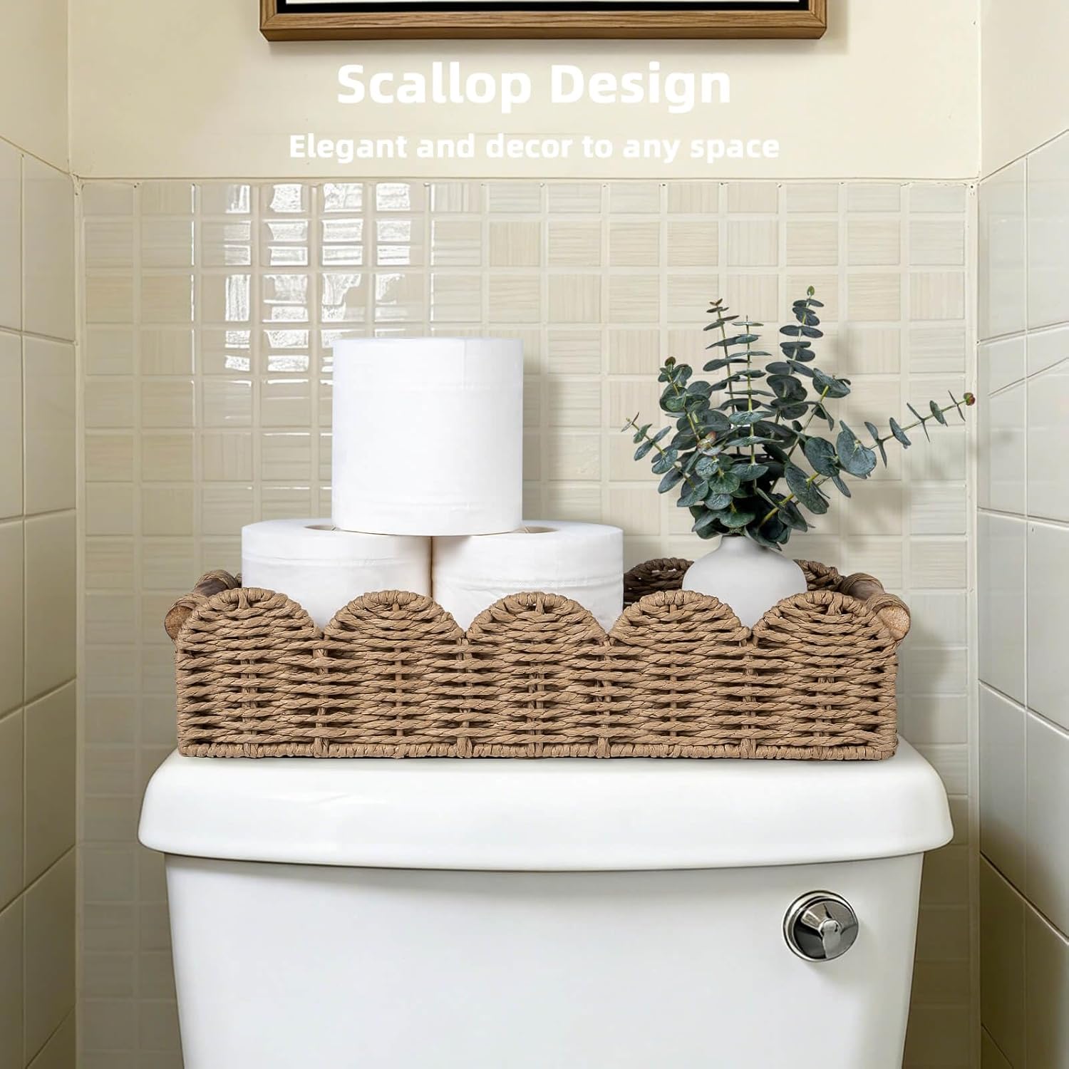 Back of Toilet Paper Storage Baskets Tray / Neutral