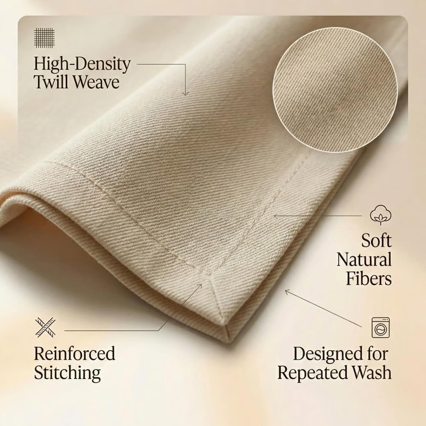ACCENTHOME Accent Home 100% Cotton Napkins, Delicate Cloth Napkins for Dinners, Parties and Weddings，18 x 18 Inch Set