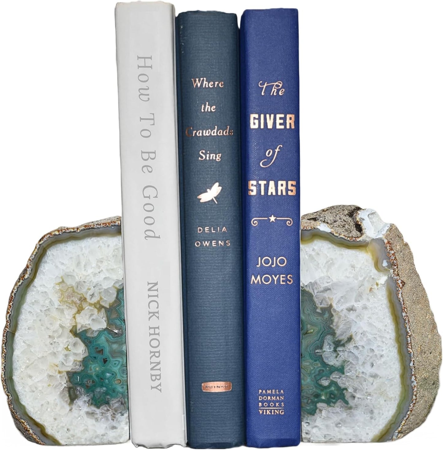 Agate Stone Bookends / Green / A Grade 2 - 3 Lbs