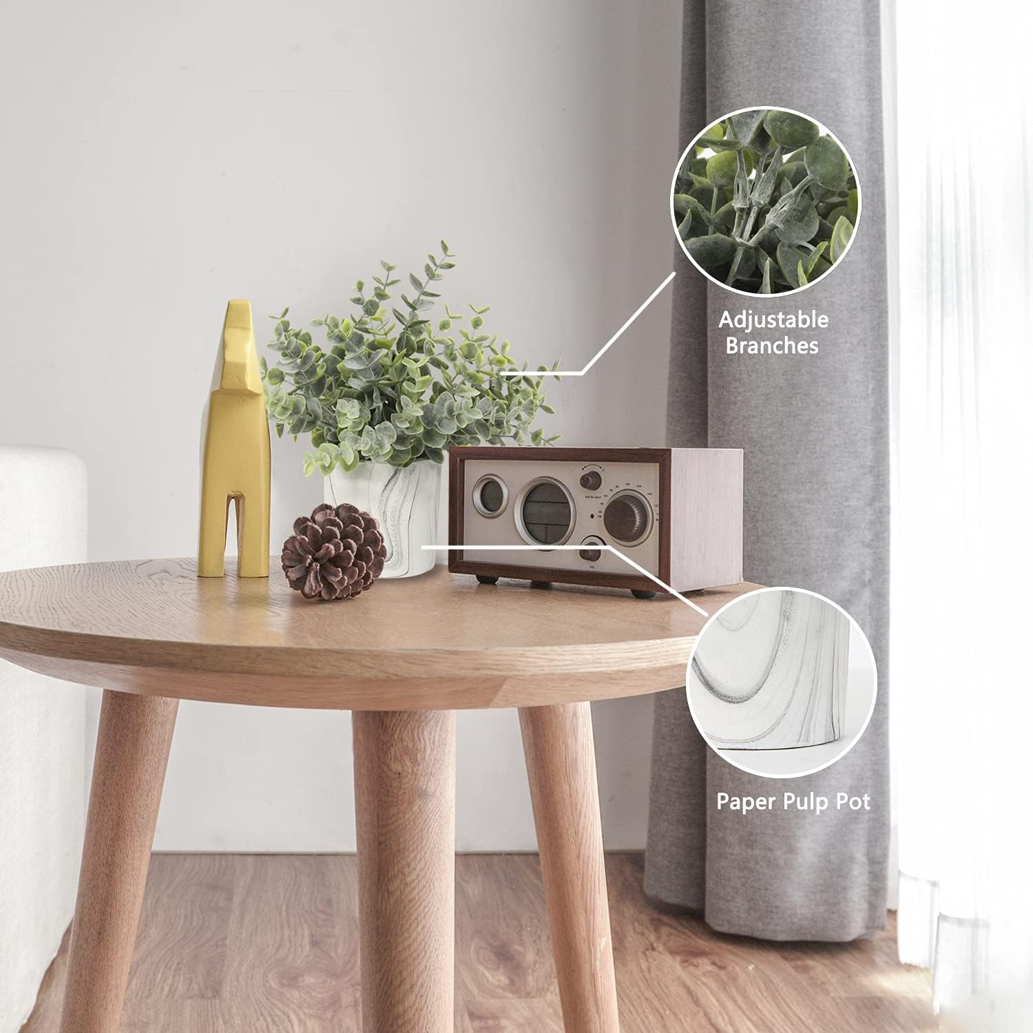 Plastic Eucalyptus Greenery Faux Plants / Green-#4