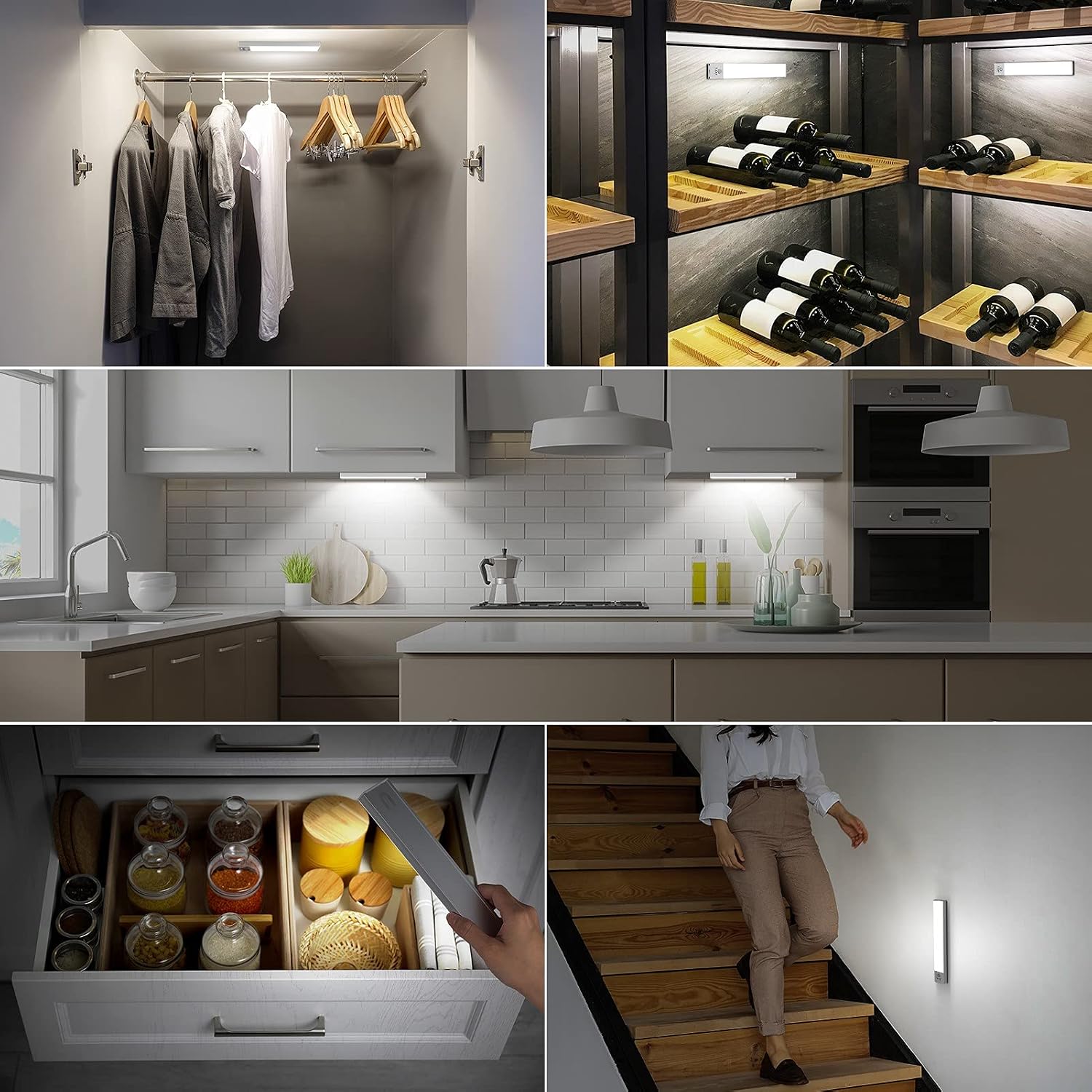 BLS 36 LED Closet Light Battery Powered, Super Bright Under Cabinet Lighting, Motion Sensor Indoor, Wireless, 1500mAh