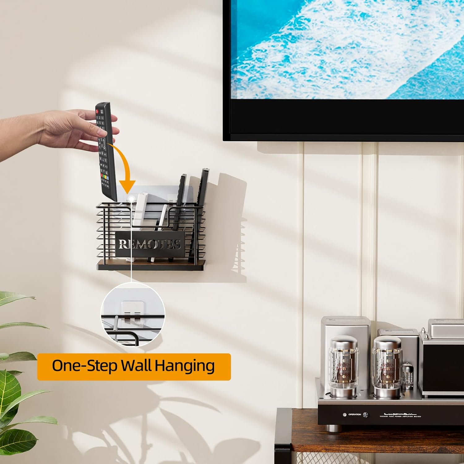 Remote Control Holder / 5 Slot-brown