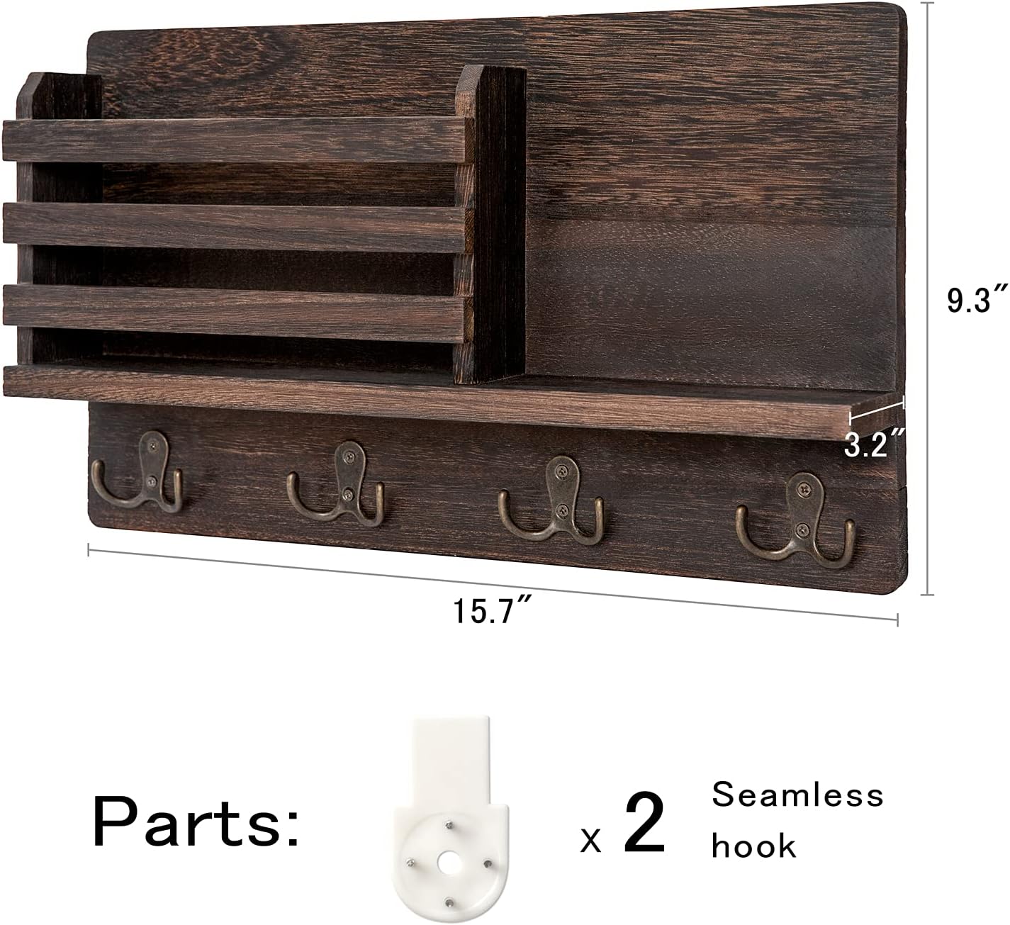 4 Double Key Hooks and A Floating / Brown