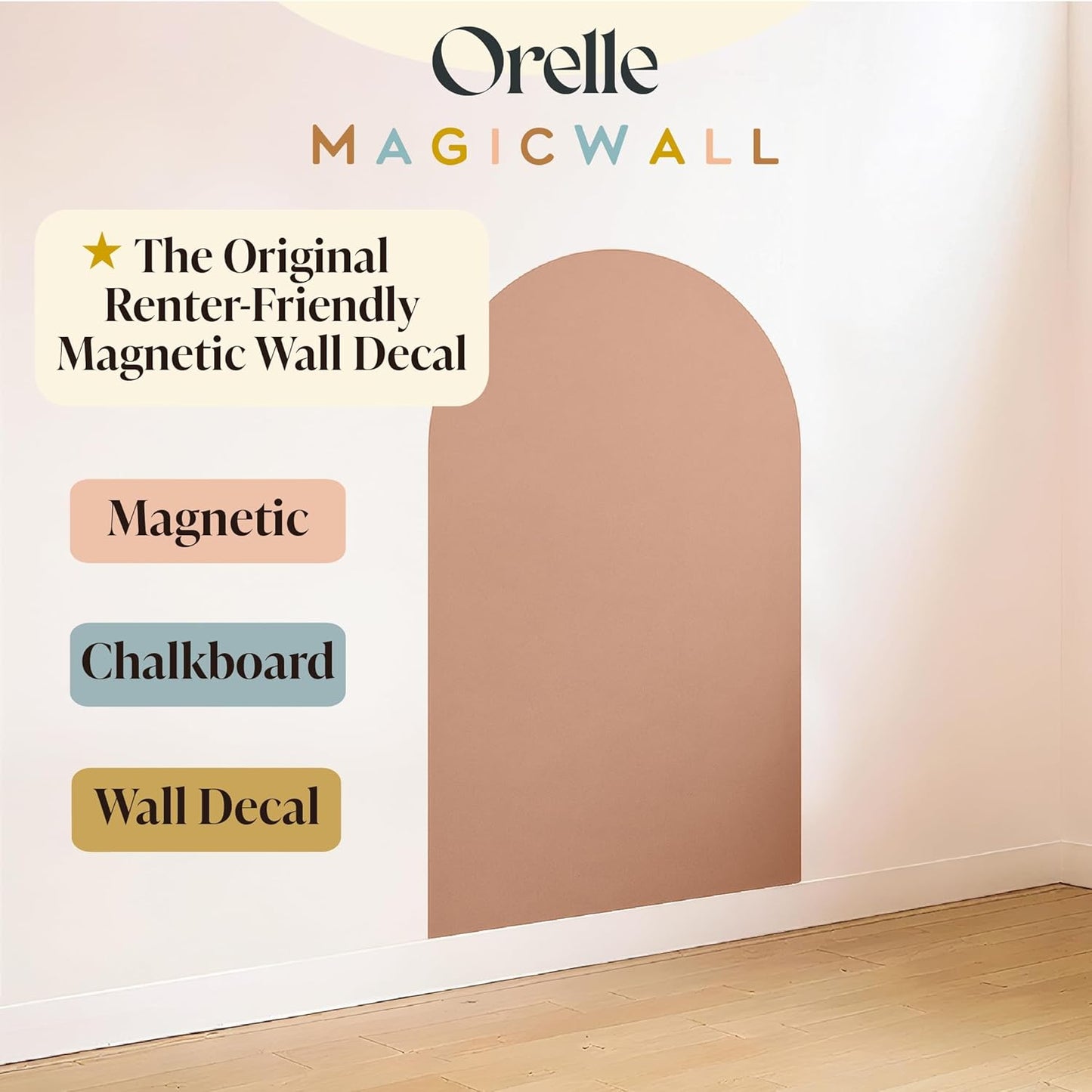Magnetic Arch Wall Decal / Mocha / 24"W x 39"H