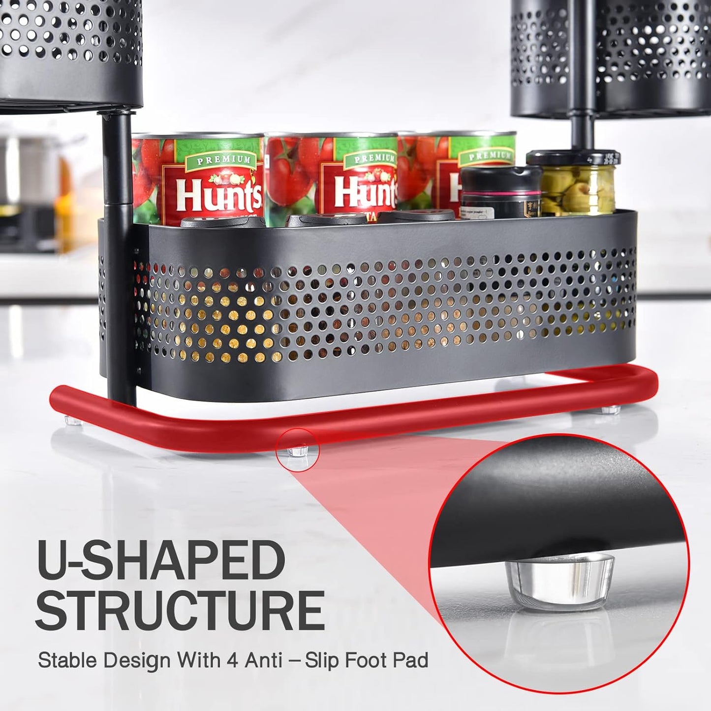 KINGRACK Metal Bathroom Counter Organizer，Rotating Countertop Storage Shelf | 3 Tier, Cosmetic Holder for Skincare &