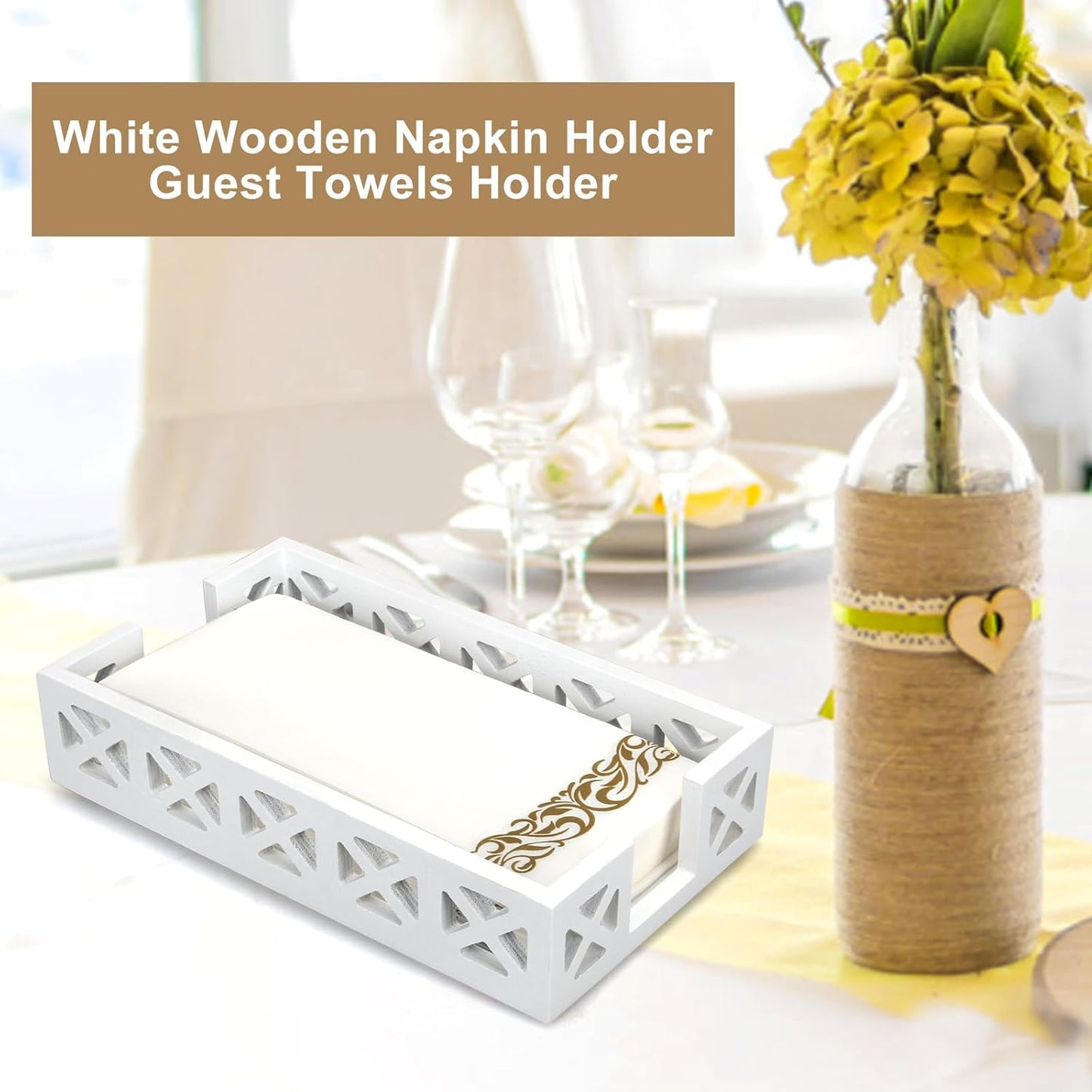 Guest Towel Holder Tray / White