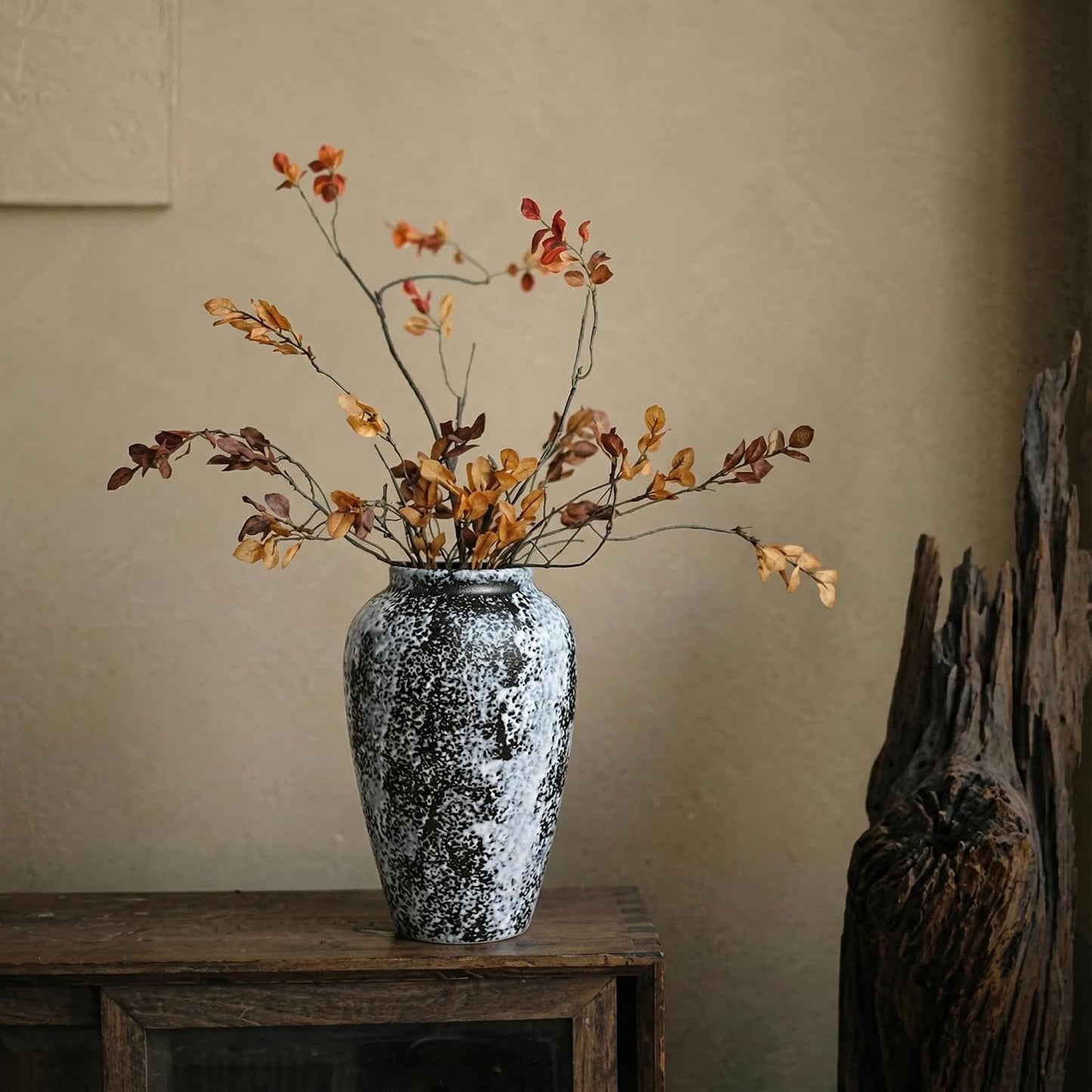Rustic 10" Ceramic Vase / Speckled - 10" Medium