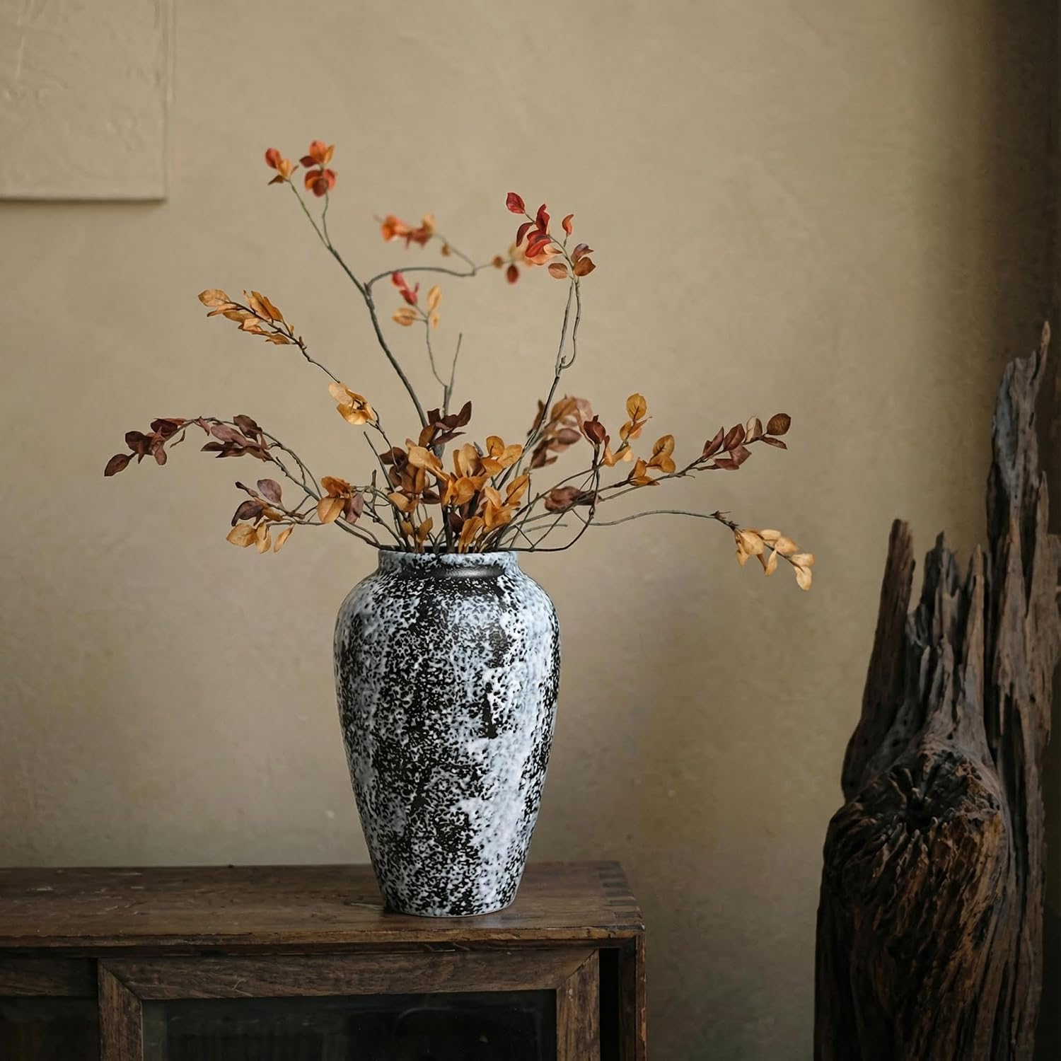 Rustic 10" Ceramic Vase / Speckled - 10" Medium