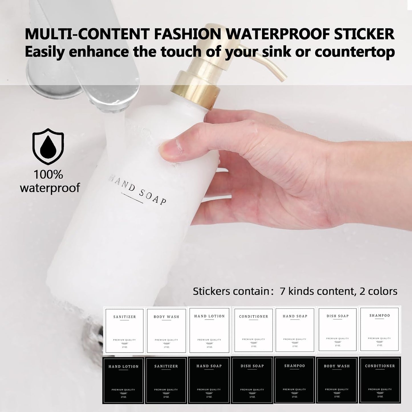 Thick Glass Soap Dispenser - Kitchen Dish Hand Soap Dispenser Set,Rustproof Pump Soap Lotion Dispenser Bathroom with