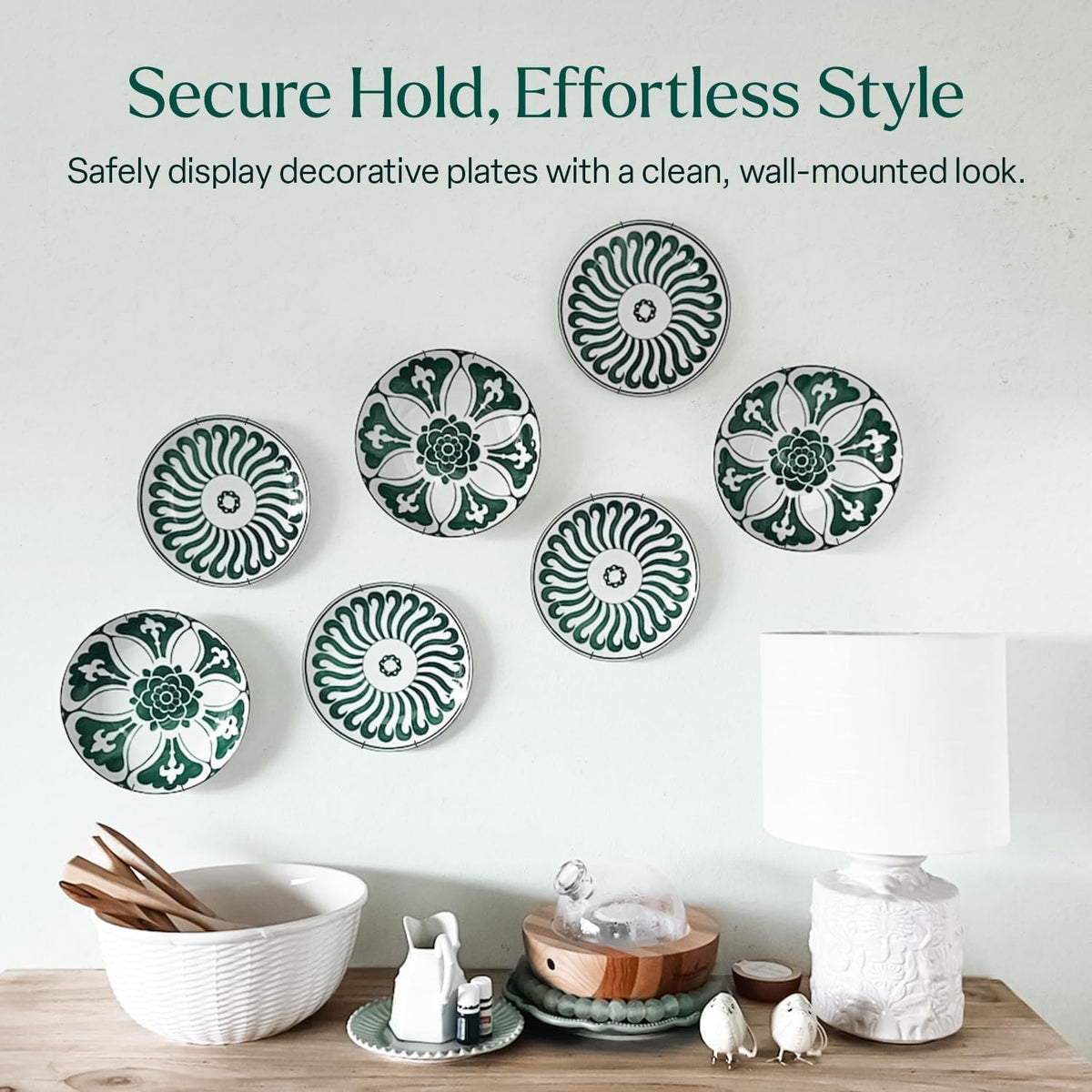 WINSOME Invisible Plate Hangers for Wall | Decorative Dish Display Holders Hanging Wires Spring Hook Holder Fit to Hang