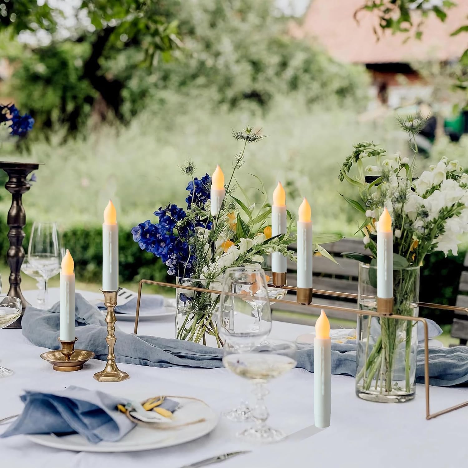 MUMCHASI Flameless Candles with Remote, Battery Operated Candlesticks, Led Taper Candles with Timer, Flickering