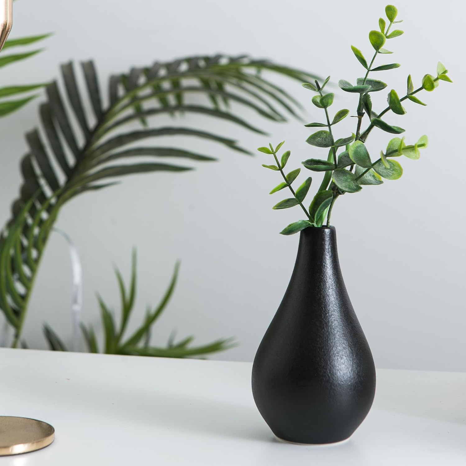 Small Ceramic Vase / Blacksmall Vase / Black / Set of 5