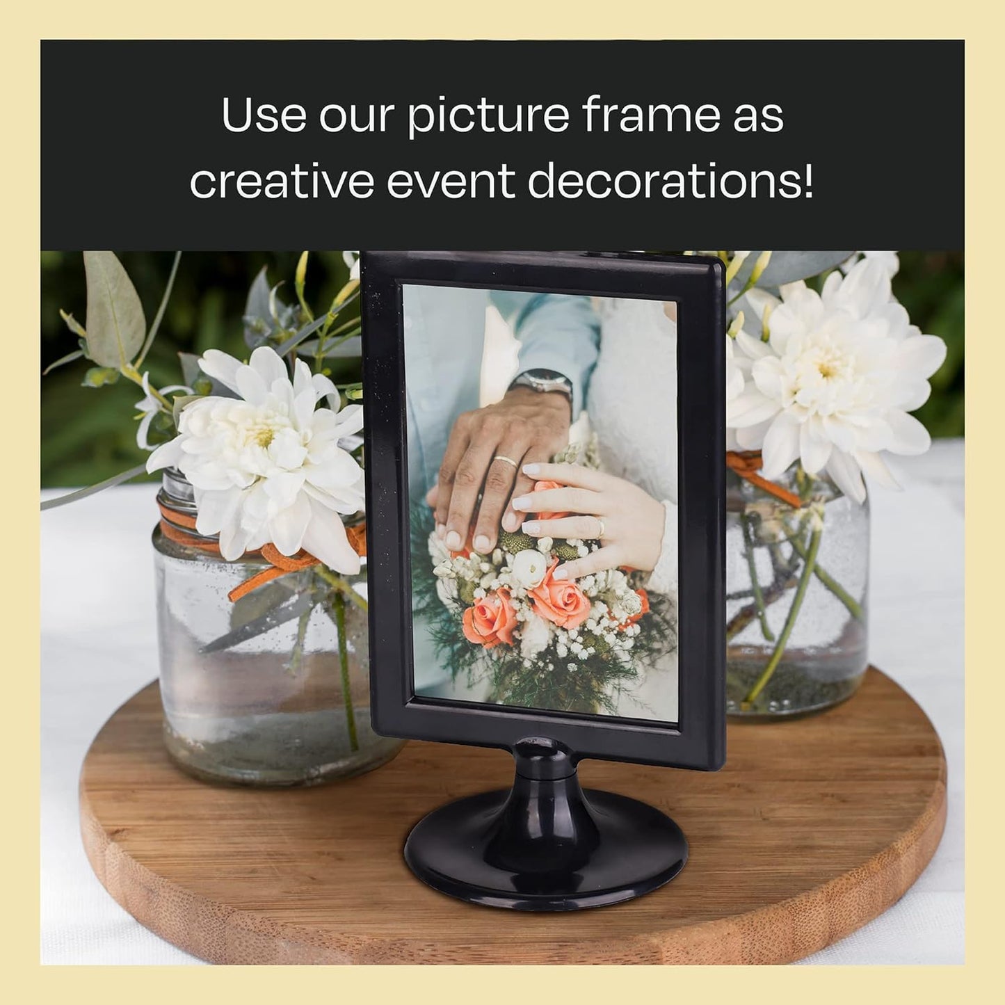 Pedestal Photo Frame / Black / Square / 4 x 6