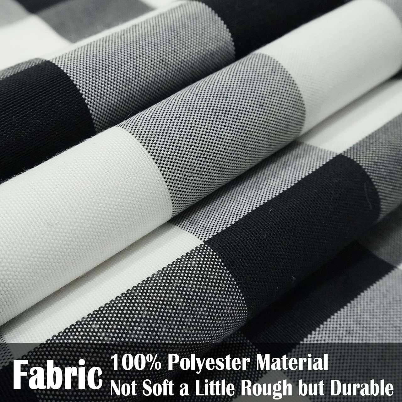 Black and White Buffalo Plaid Pillow Covers Plaid Outdoor Pillow / Black Check / 18 x 18 / Set of 2