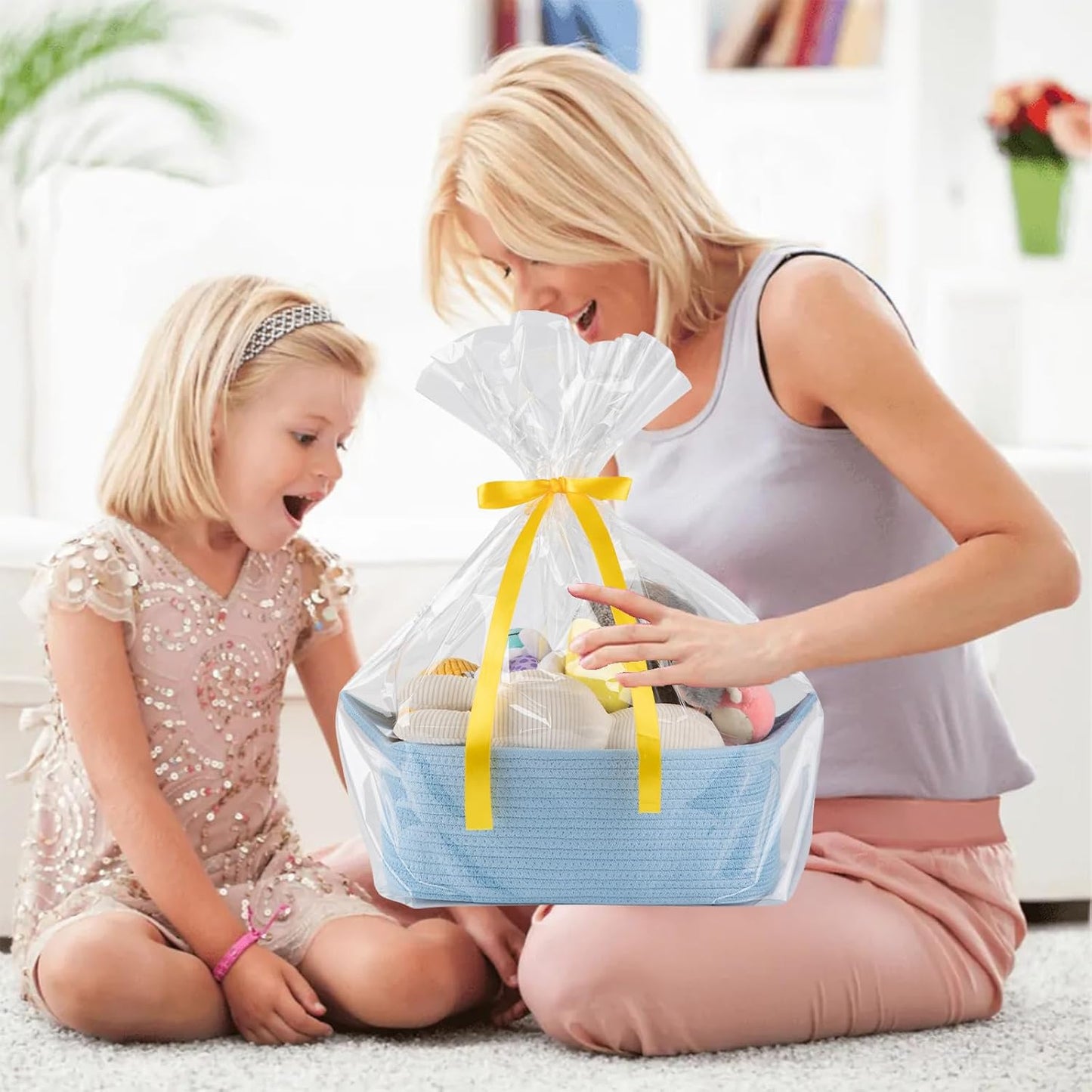 Woven Basket / Storage Baskets / Blue / Medium: 13.5l*10w*6h