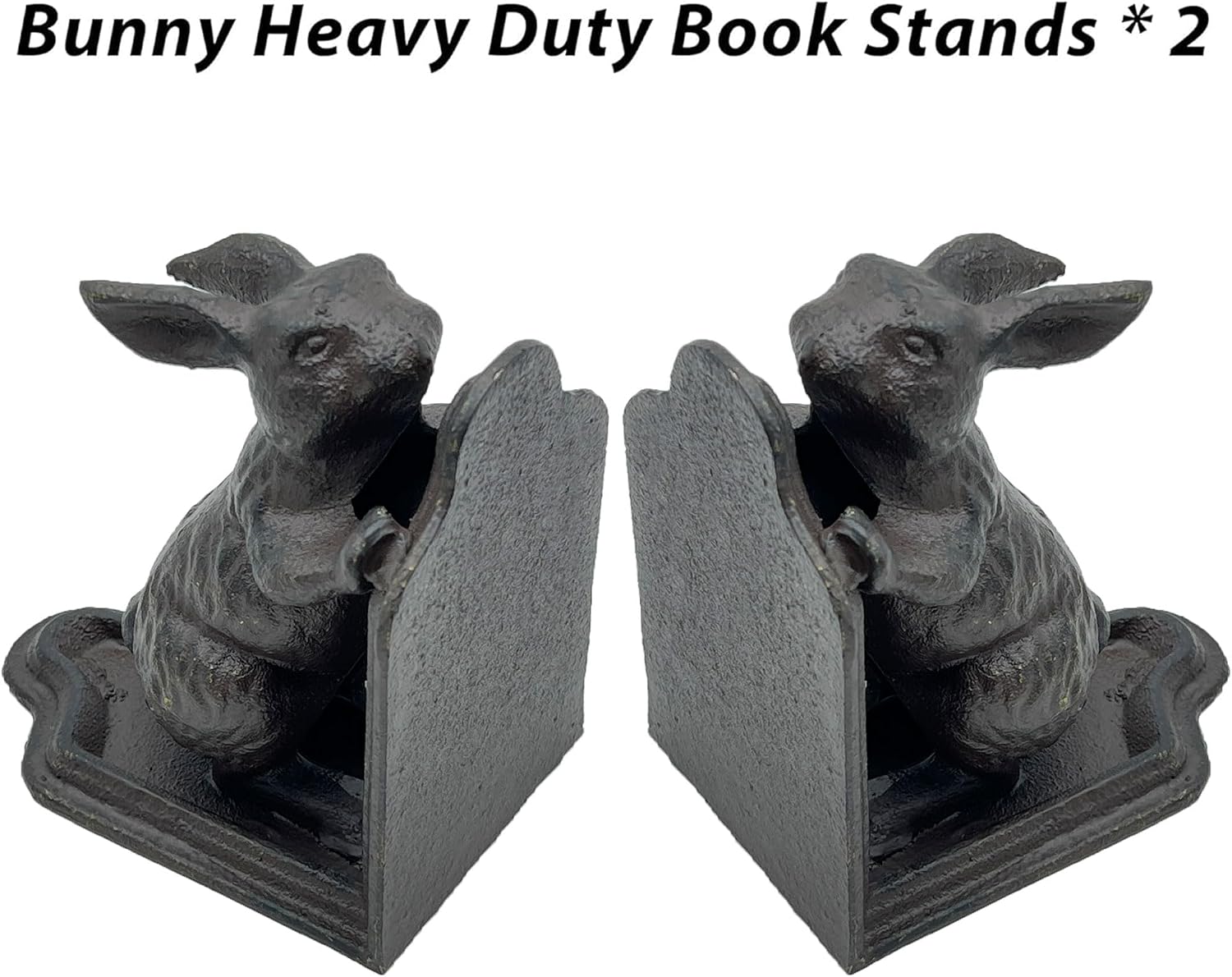 Bunny Heavy Duty Book Stands Vintage Antique Shelf / Pure Black