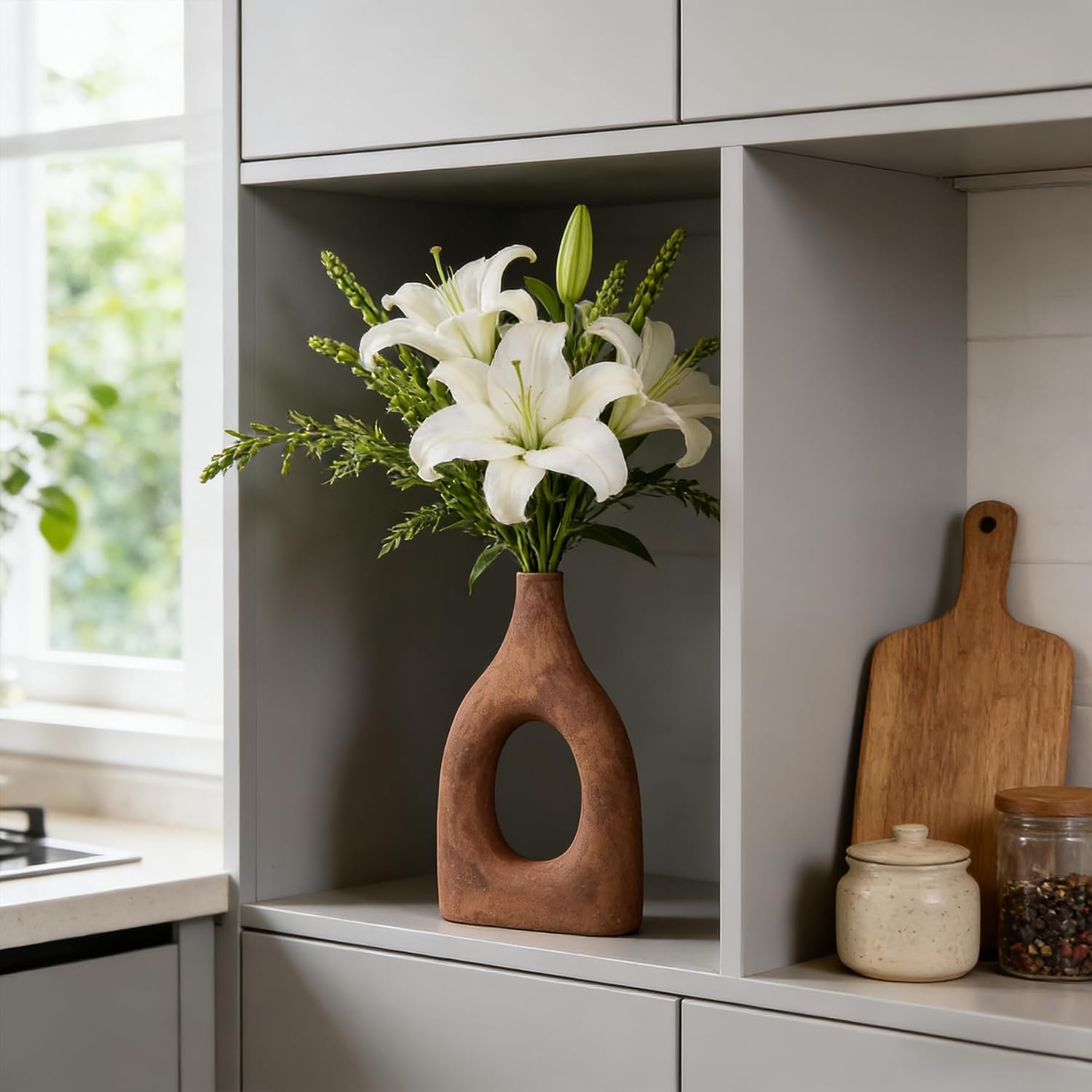 Large Boho Ceramic Floor Vase
