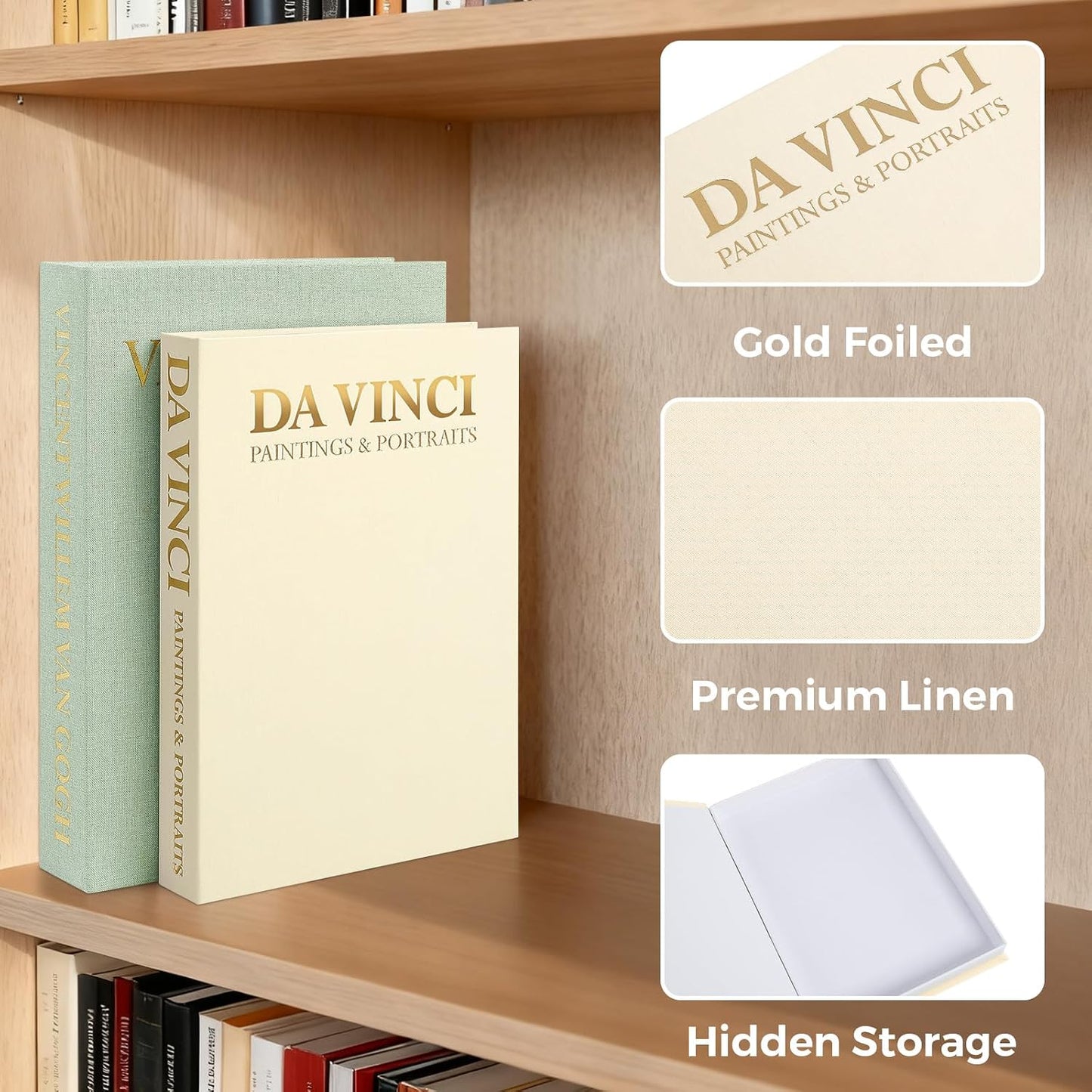 Faux Book Storage Boxes / Set of 2