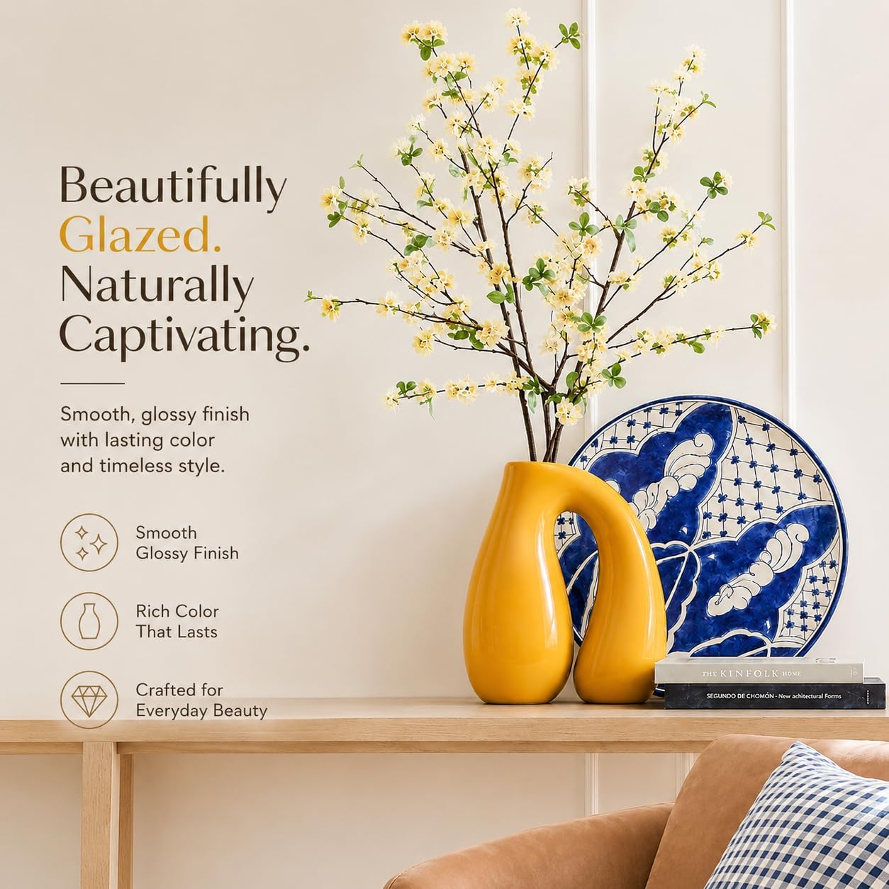 Ceramic Decorative Vase / Yellow