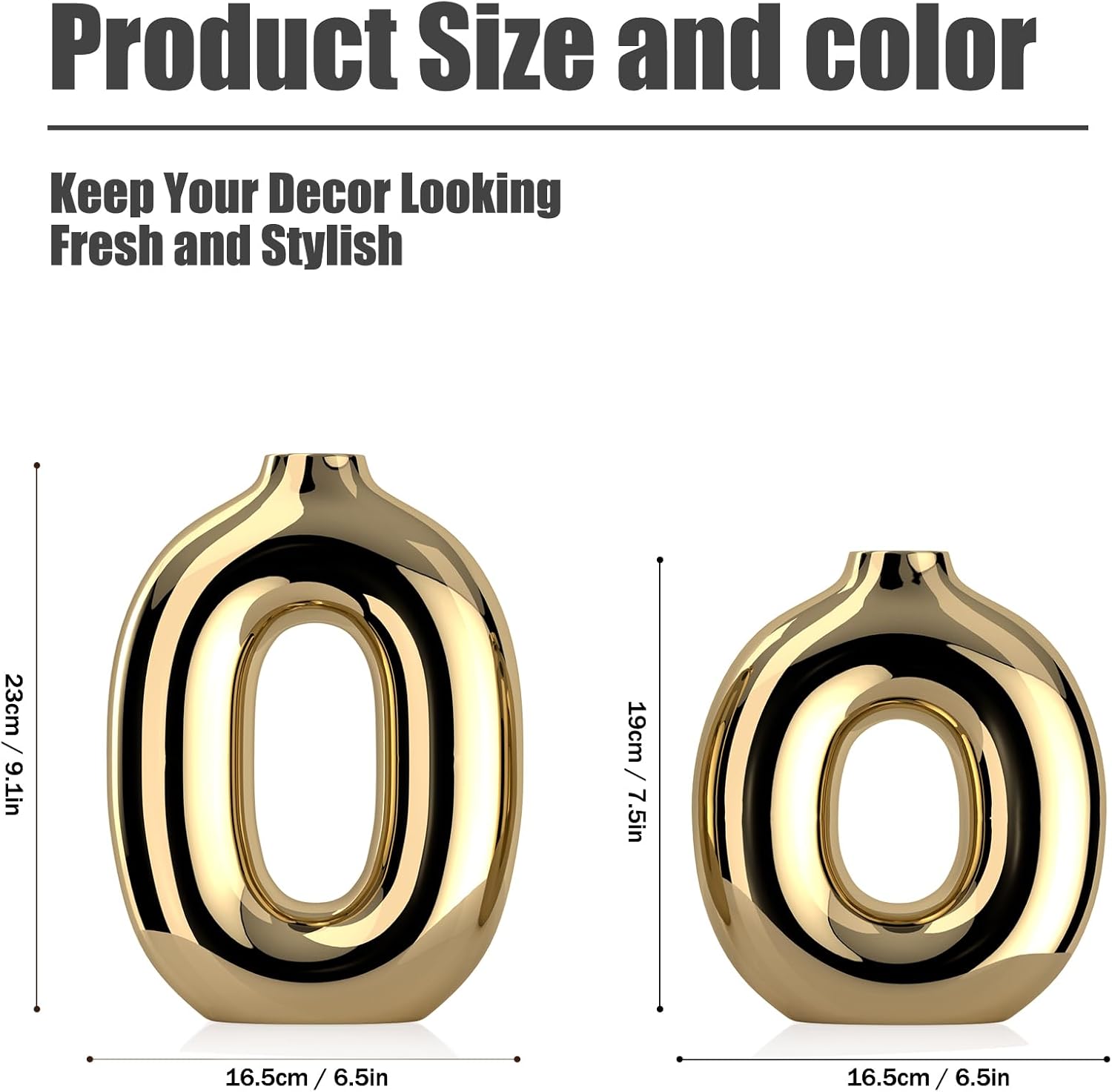 Ceramic Vase Set Home Decor / Gold