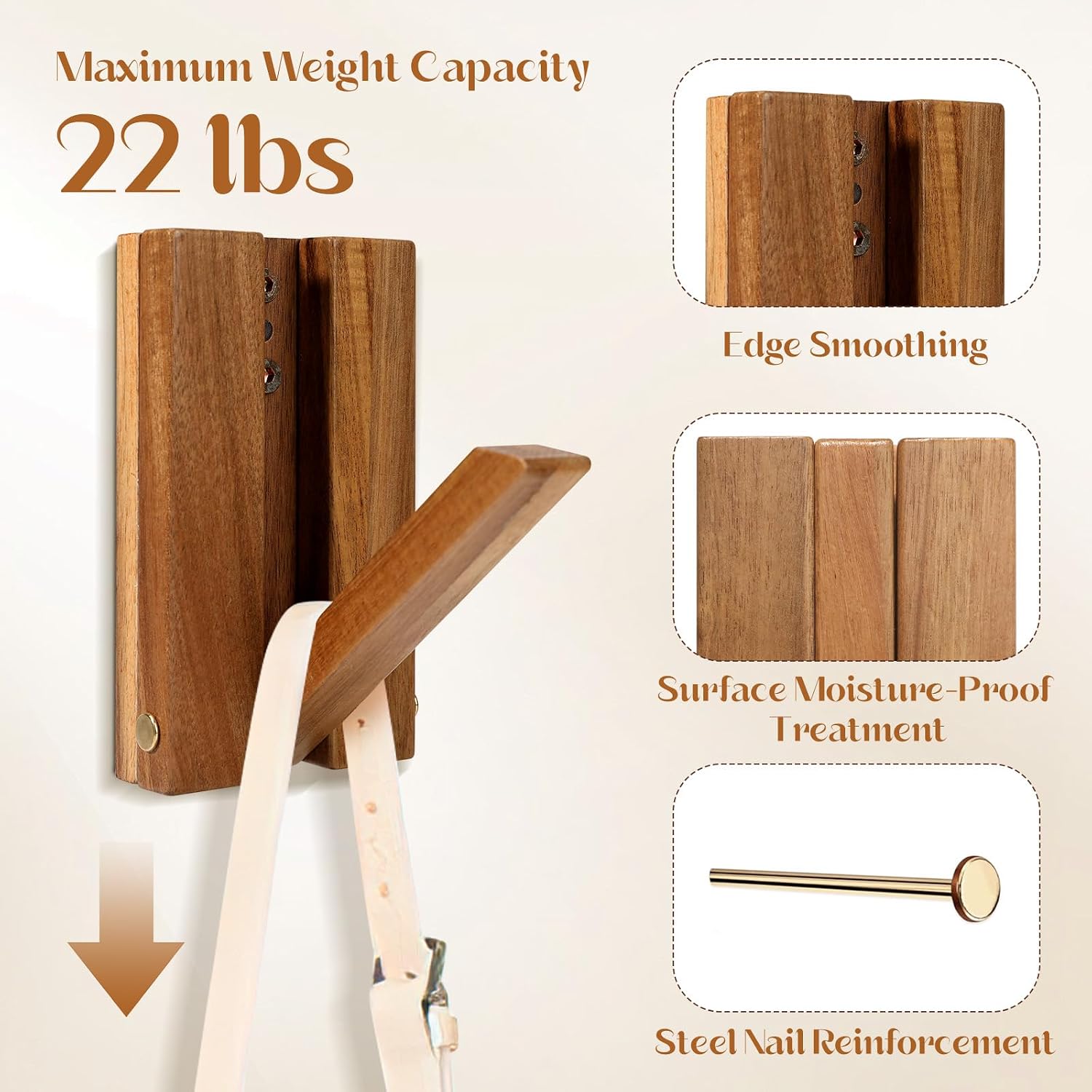 Stylish Wall-Mounted Coat Hat Hooks & Key Holder