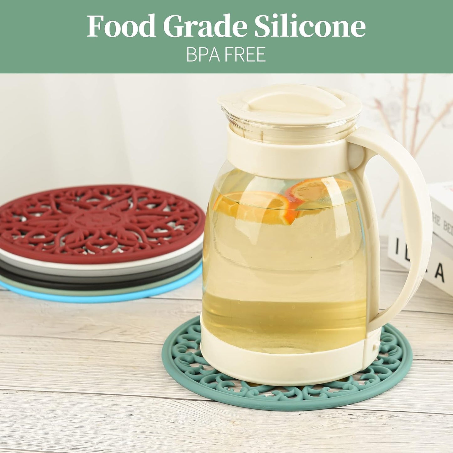 Trivets for Hot Dishes, Silicone Trivet Hot Pads for Kitchen, Trivets for Hot Pots and Pans, Silicon Pot Holder Mat for