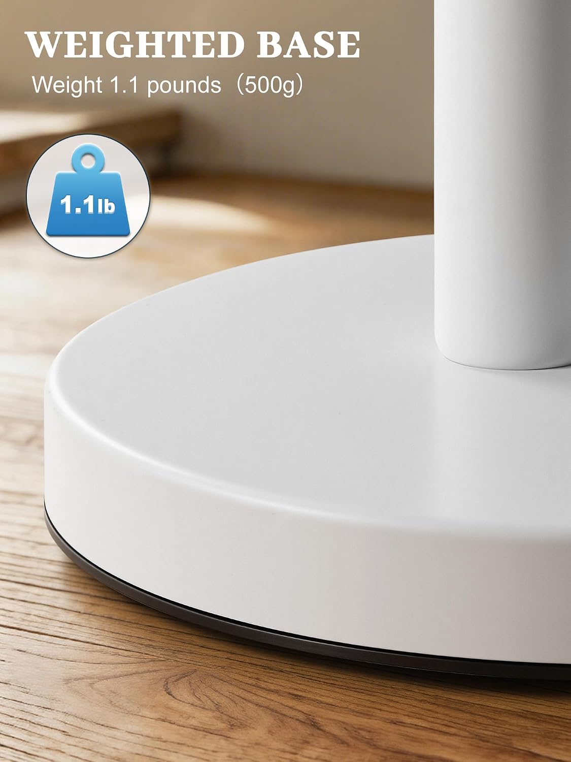 SMARTAKE Paper Towel Holder Countertop, Non-Slip Weighted Base, White | Freestanding Kitchen Roll Dispenser, Rustproof