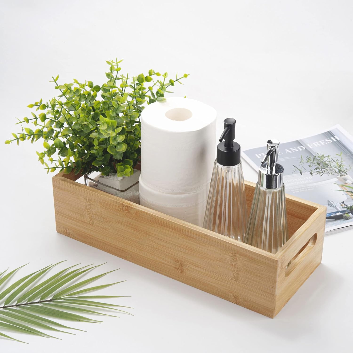 Toilet Tank Paper Basket for Back of Tank Top / 15 x 6 x 4