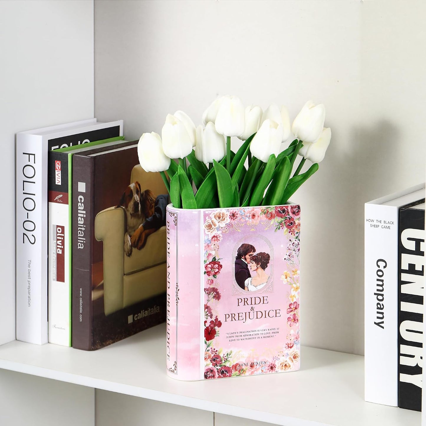 Ceramic Book Vase / Pride&prejudice / Ceramic-8